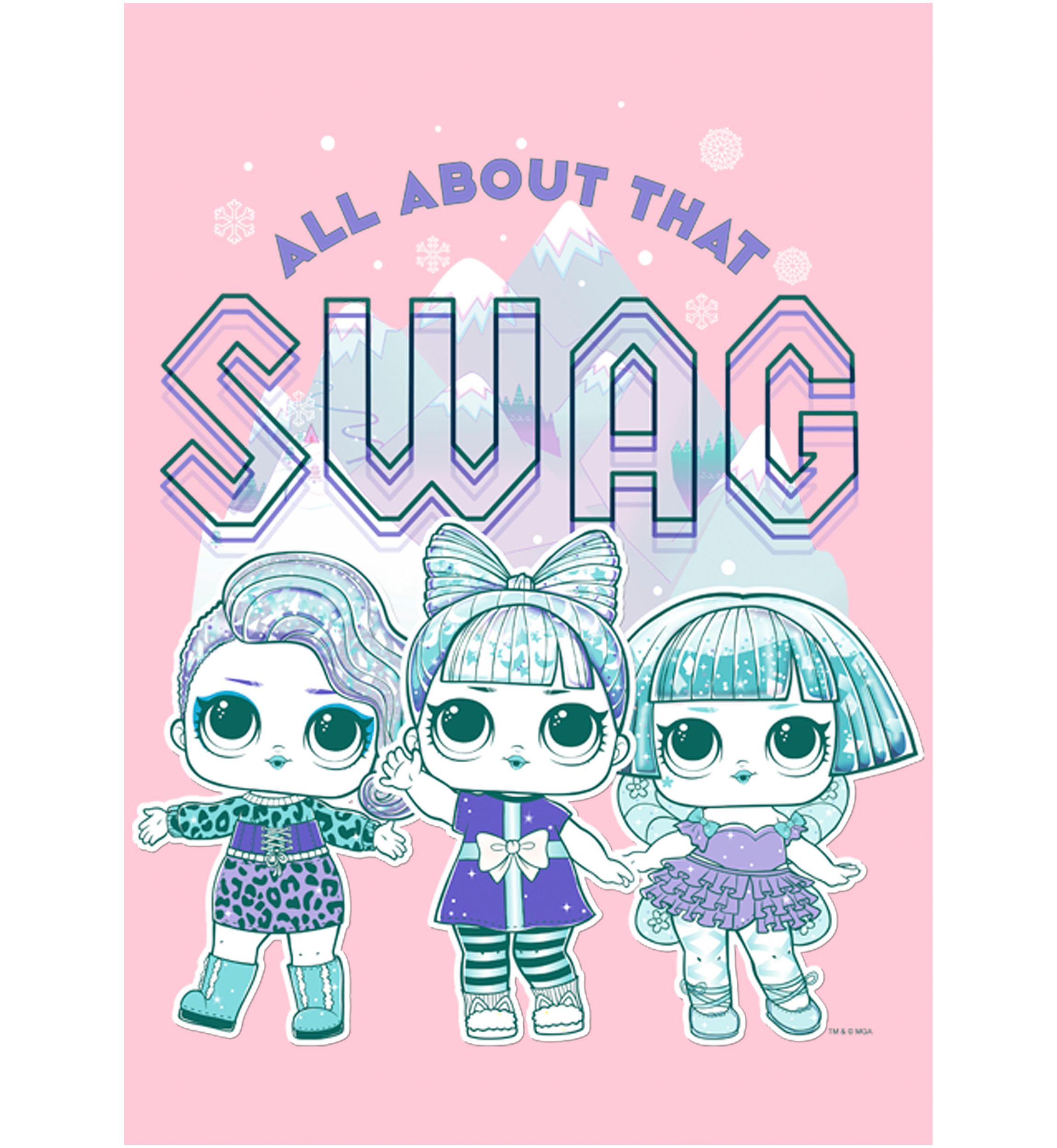 Girls 4-6x All About Swag Graphic T-Shirt