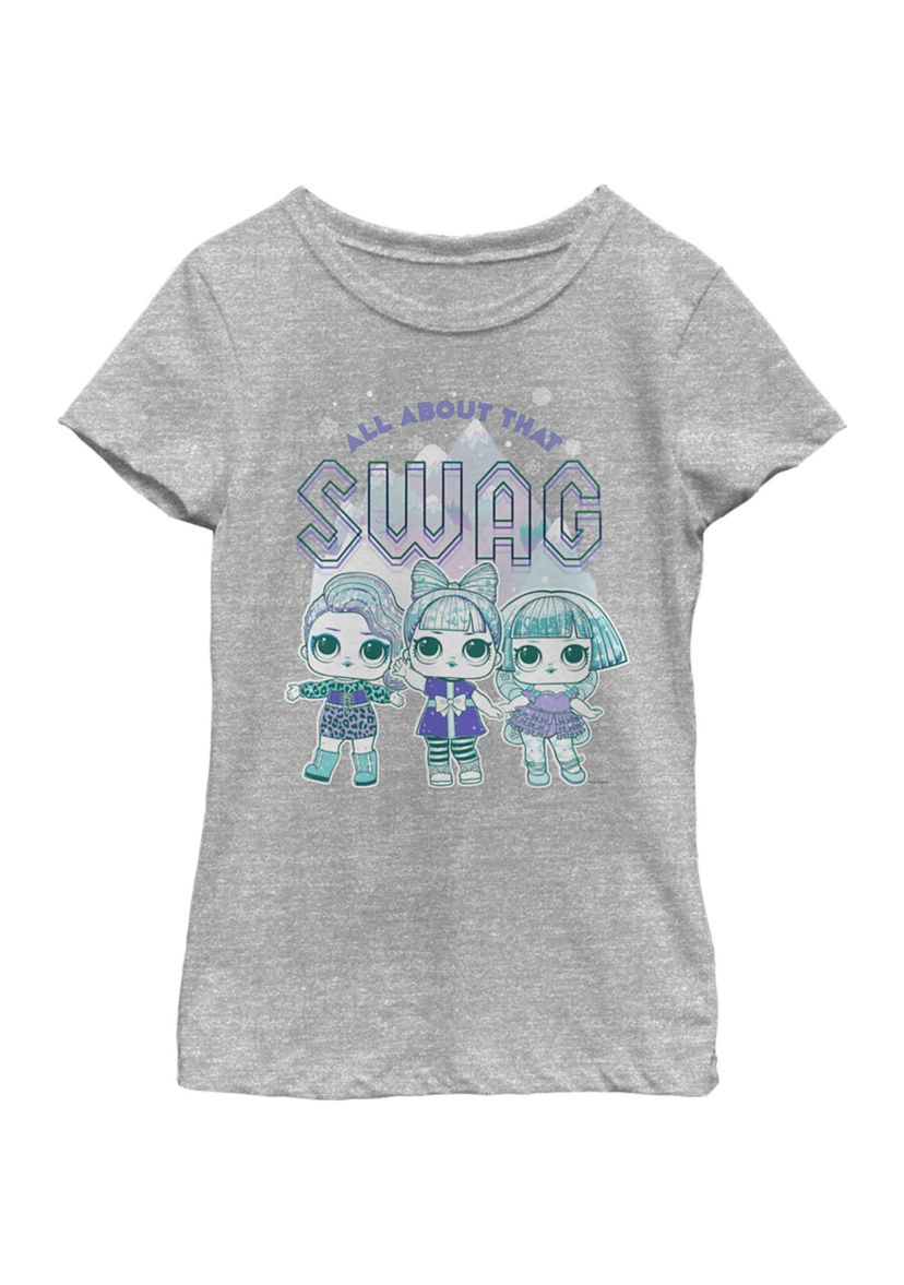 Girls 4-6x All About Swag Graphic T-Shirt