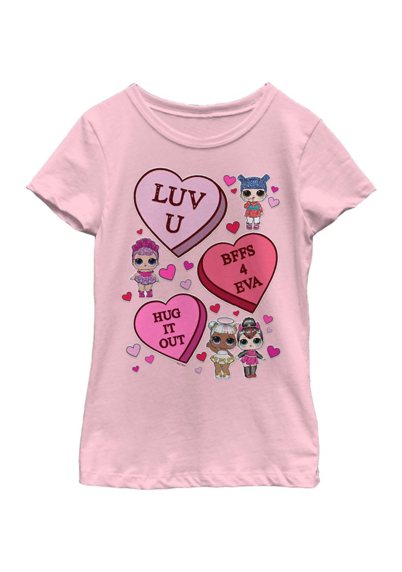 Girls 4-6x LOL Candy Hearts Top