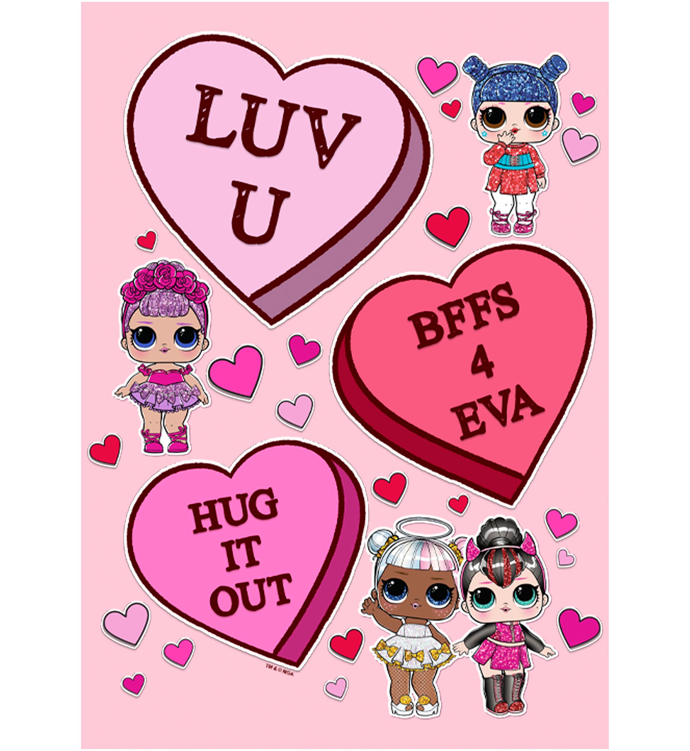 Girls 4-6x LOL Candy Hearts Top
