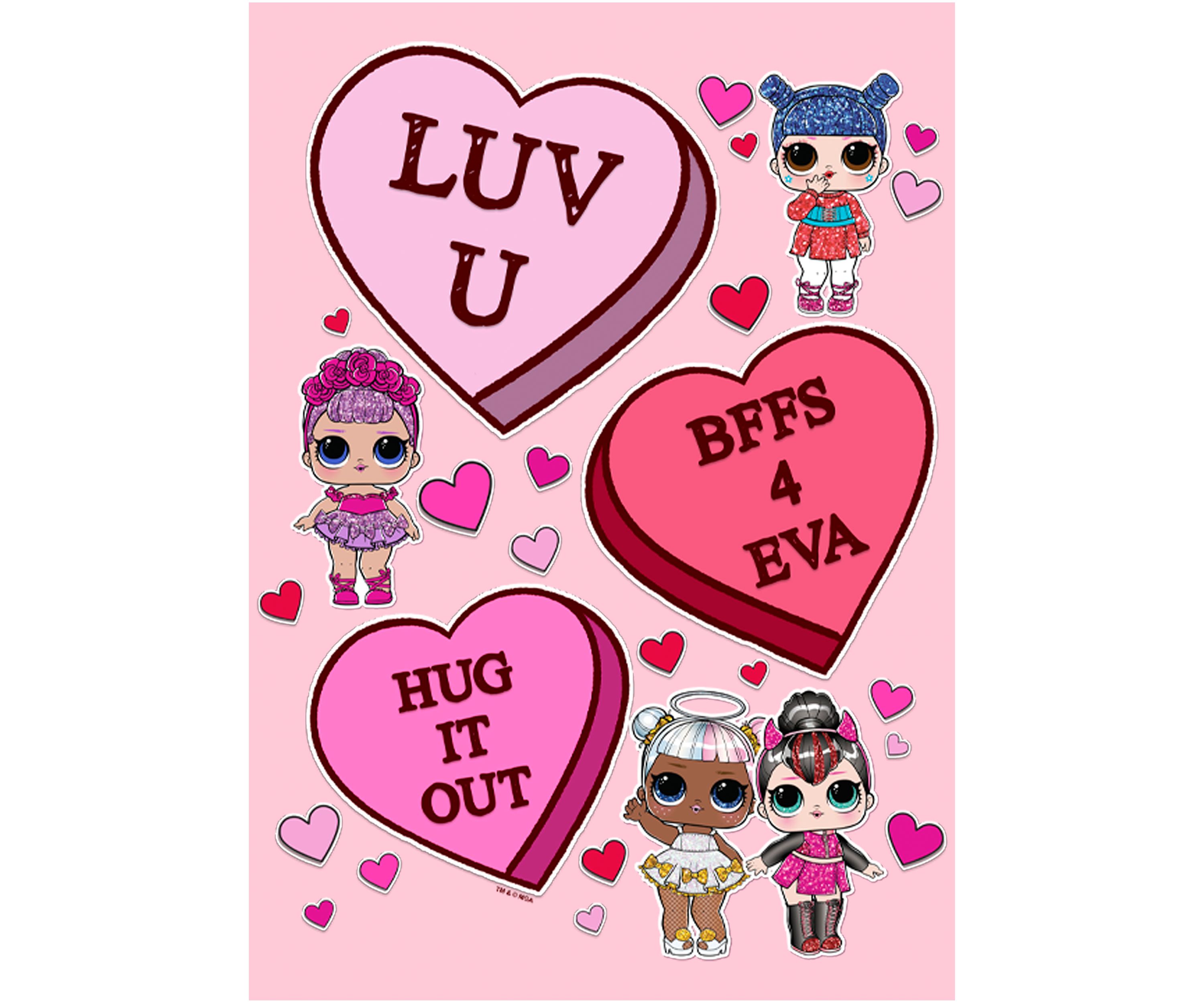 Girls 4-6x LOL Candy Hearts Top