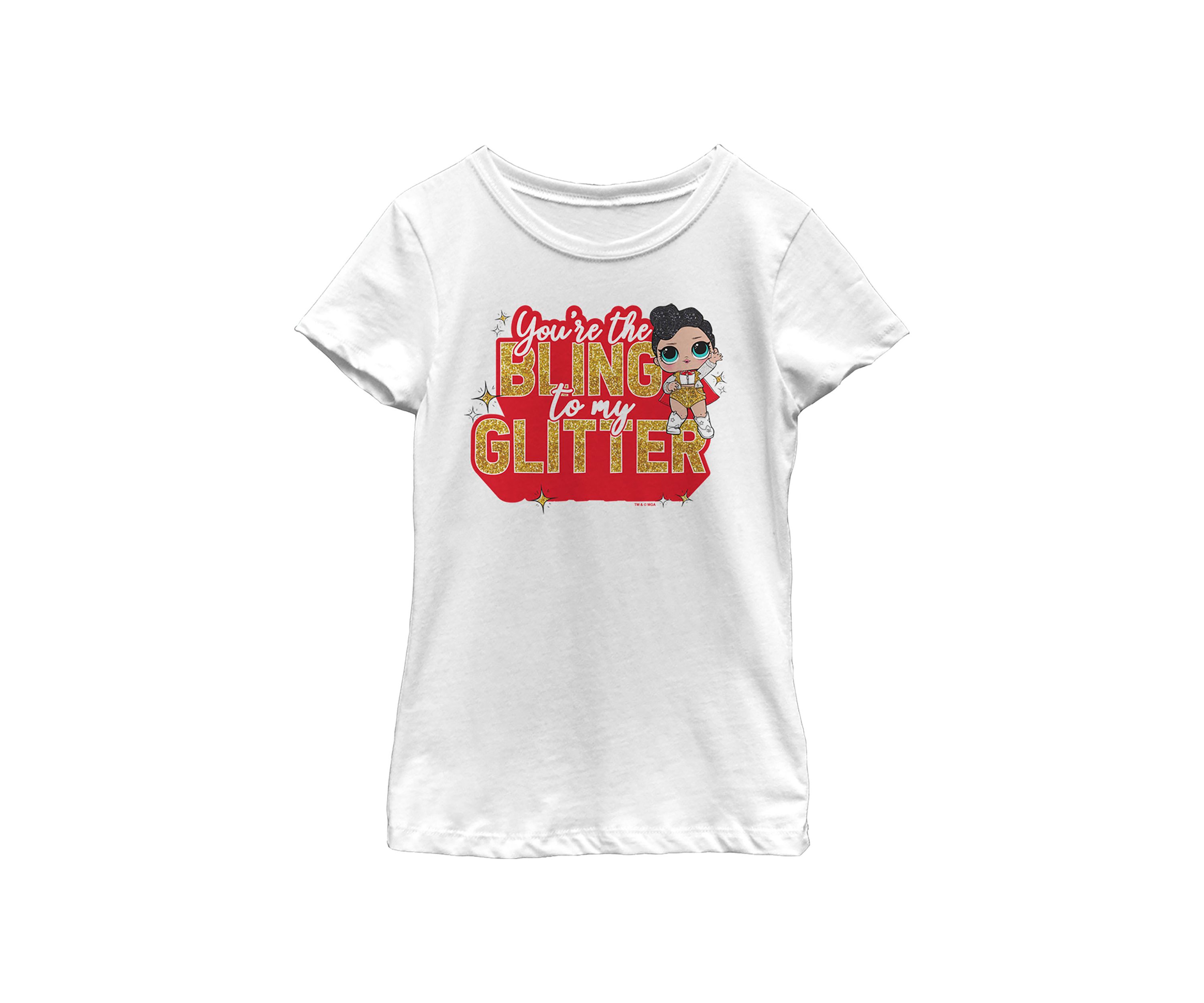 Girls 4-6x Peace Love Glitter Top