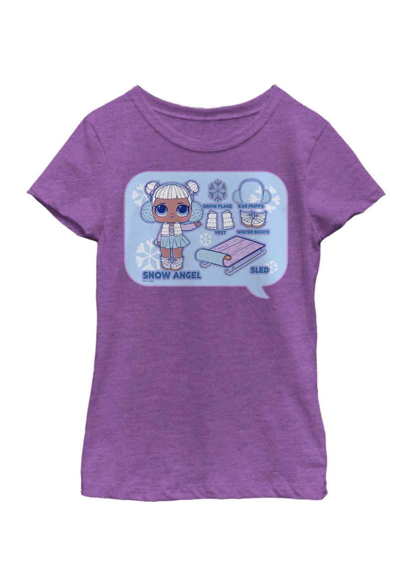 Girls 4-6x Snow Angel Cut Out Graphic T-Shirt