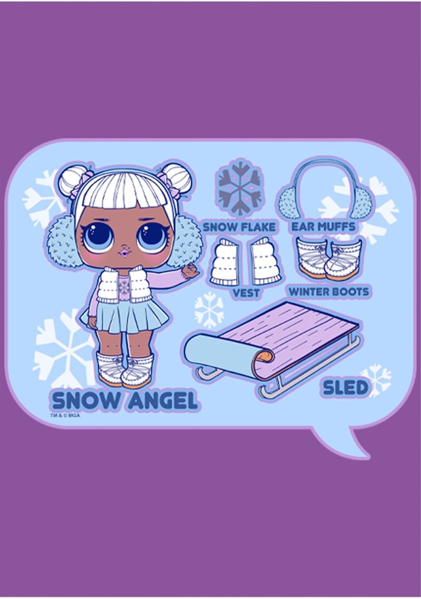 Girls 4-6x Snow Angel Cut Out Graphic T-Shirt