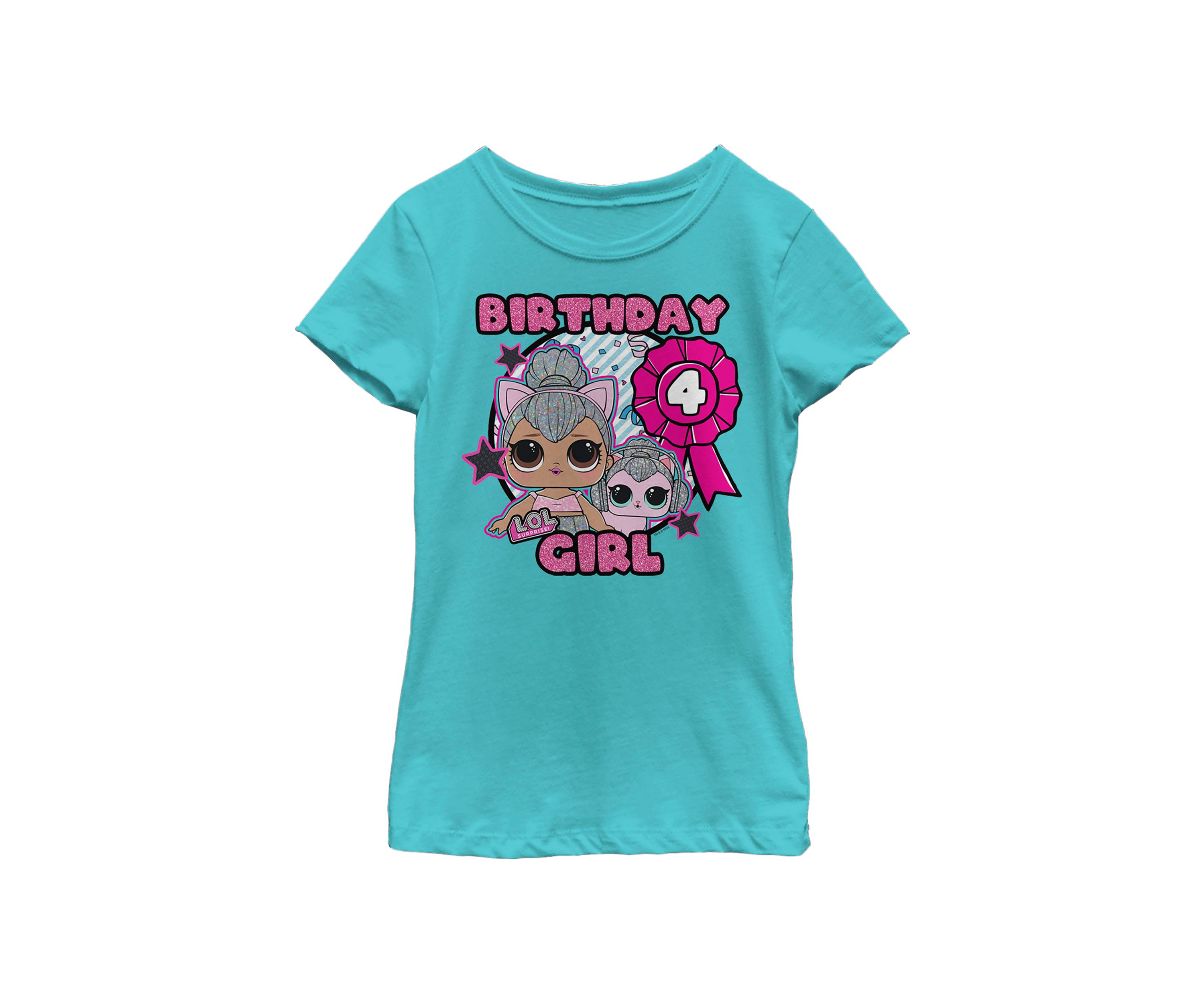 Girls 4-6x Birthday Girl 4 Graphic T-Shirt