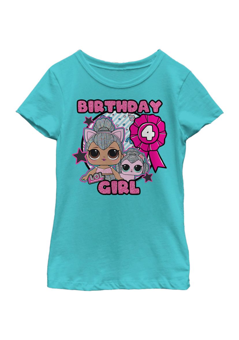 Girls 4-6x Birthday Girl 4 Graphic T-Shirt