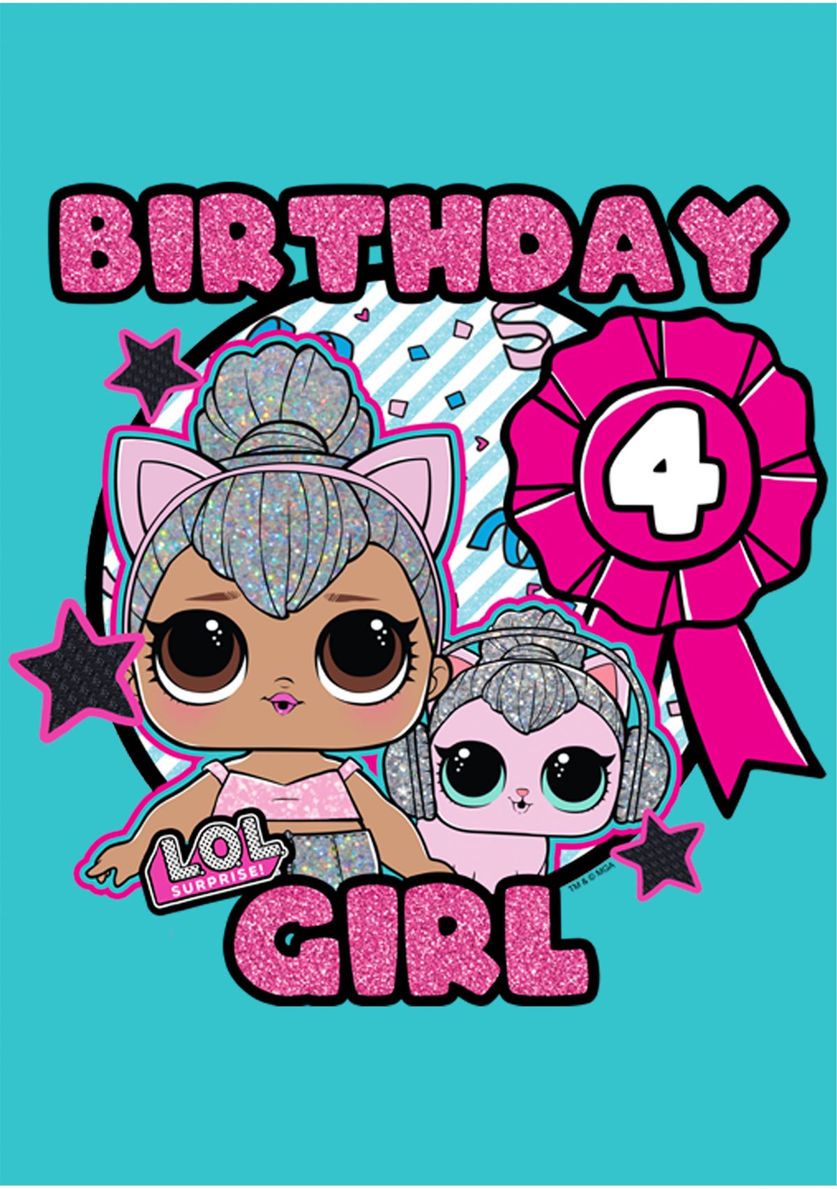 Girls 4-6x Birthday Girl 4 Graphic T-Shirt