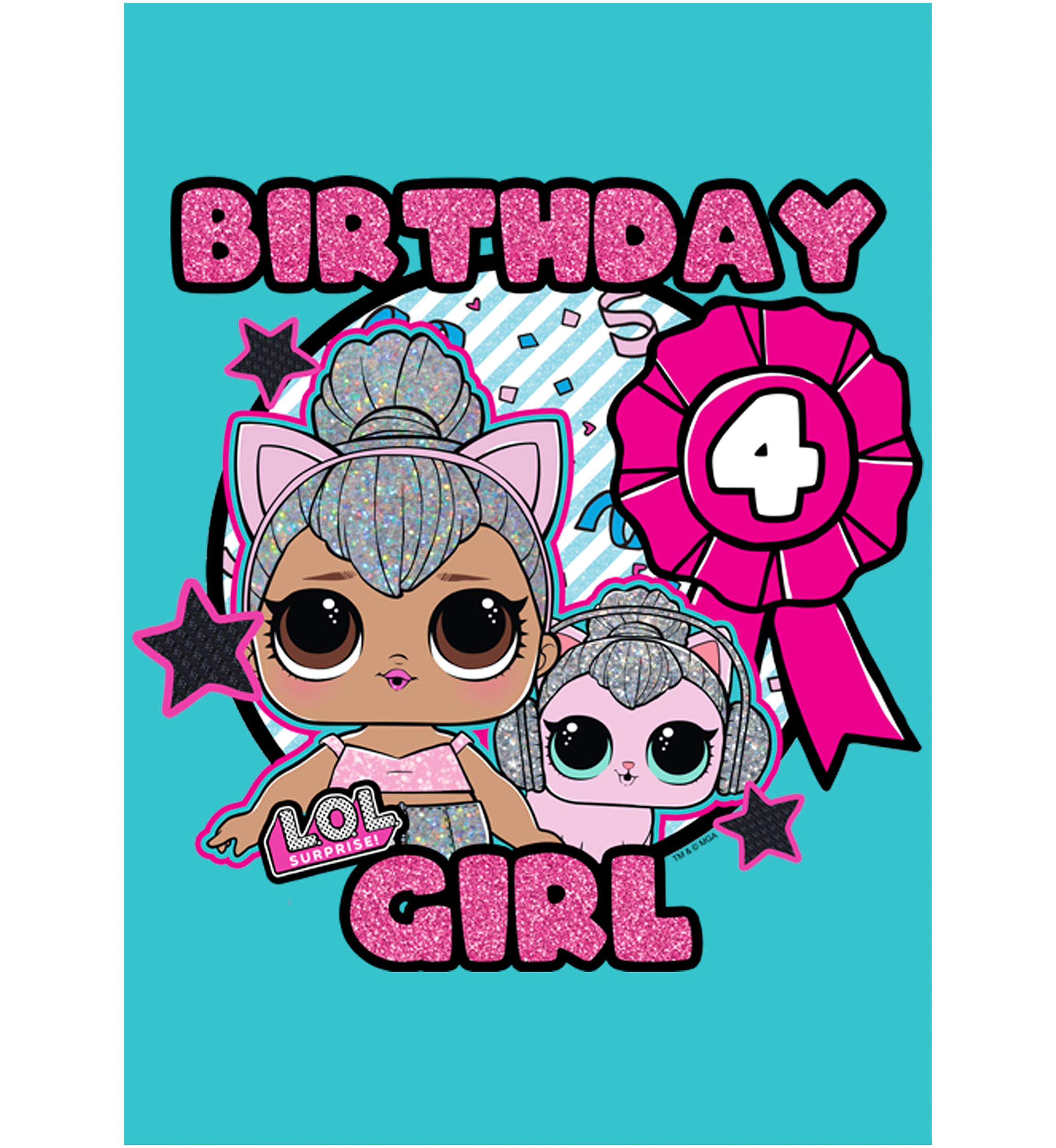 Girls 4-6x Birthday Girl 4 Graphic T-Shirt