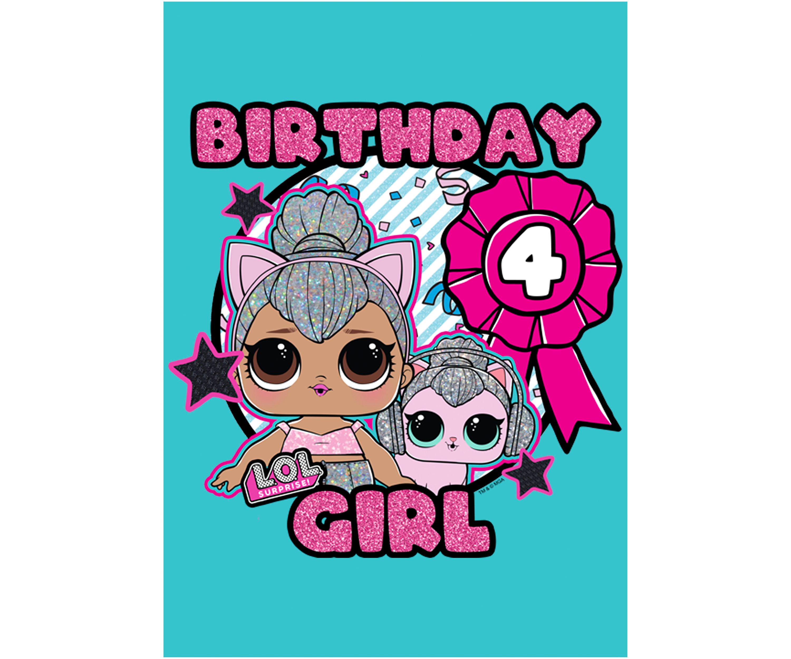 Girls 4-6x Birthday Girl 4 Graphic T-Shirt