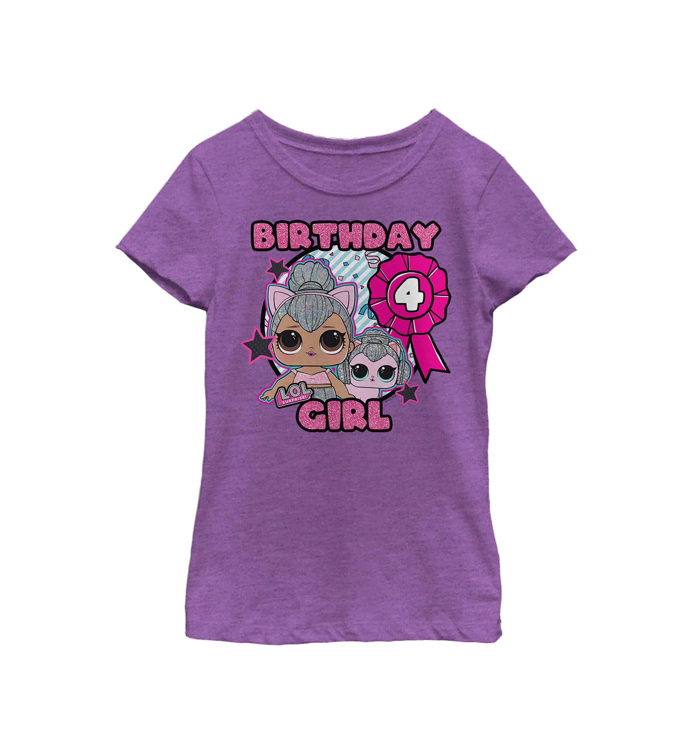 Girls 4-6x Birthday Girl 4 Graphic T-Shirt