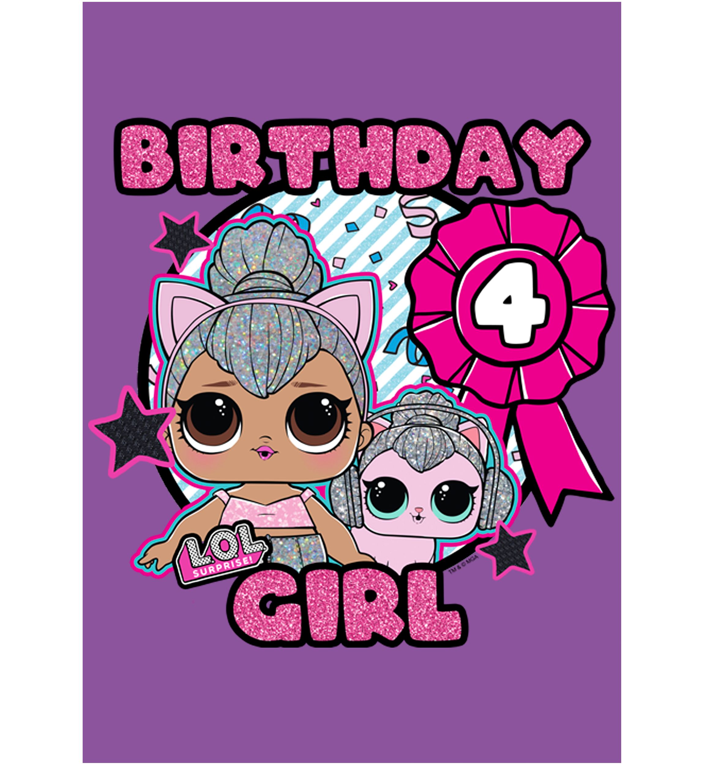 Girls 4-6x Birthday Girl 4 Graphic T-Shirt