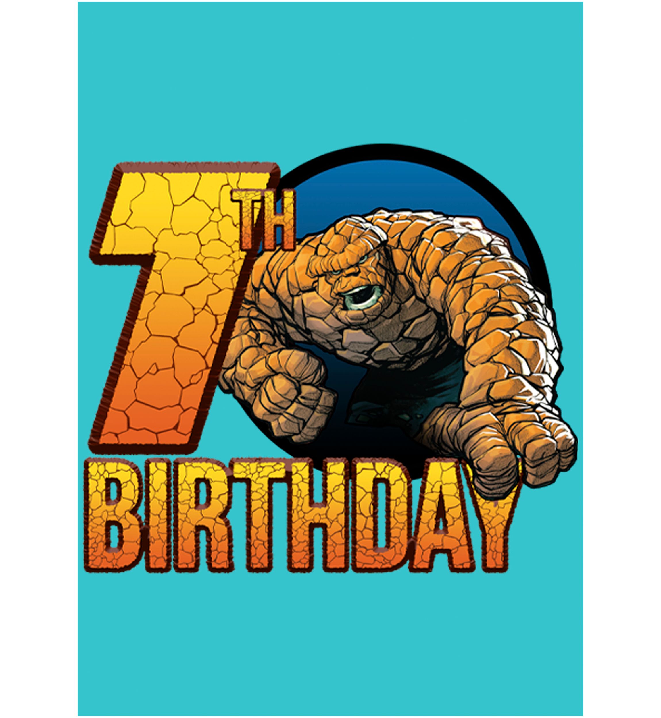Girls 46x Fantastic Four Thing 7th Bday Graphic Top