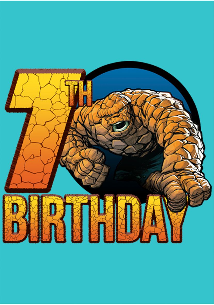Girls 46x Fantastic Four Thing 7th Bday Graphic Top
