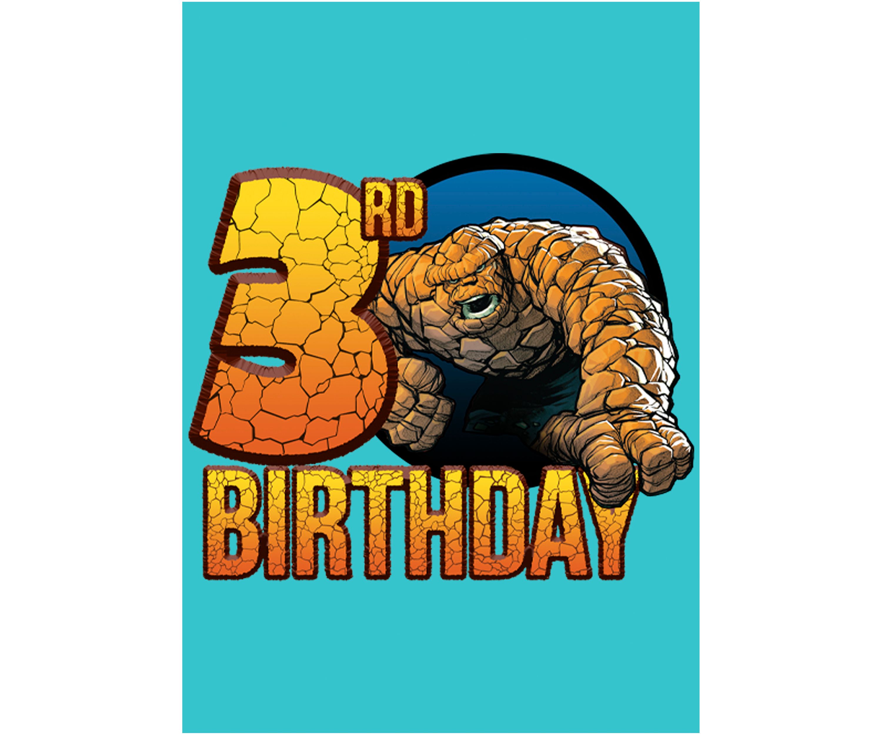Girls 46x Fantastic Four Thing 3rd Bday Graphic Top