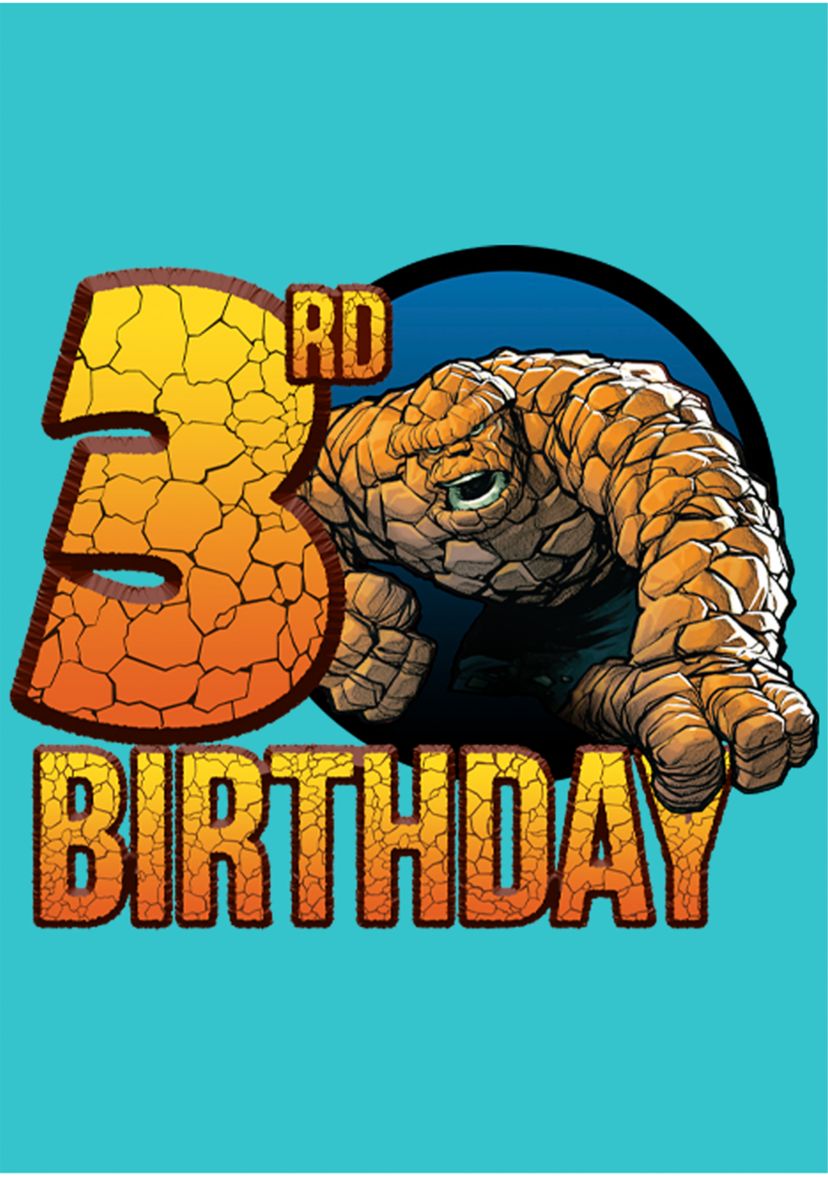 Girls 46x Fantastic Four Thing 3rd Bday Graphic Top