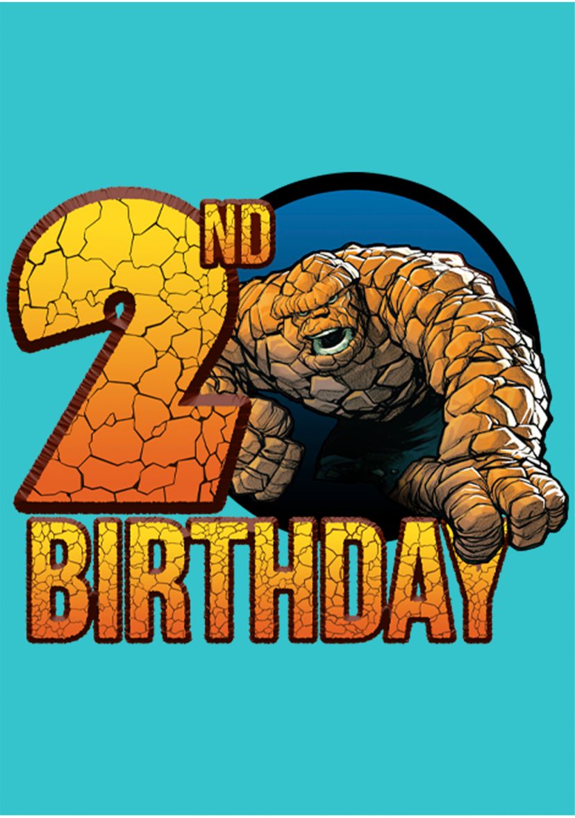 Girls 46x Fantastic Four Thing 2nd Bday Graphic Top