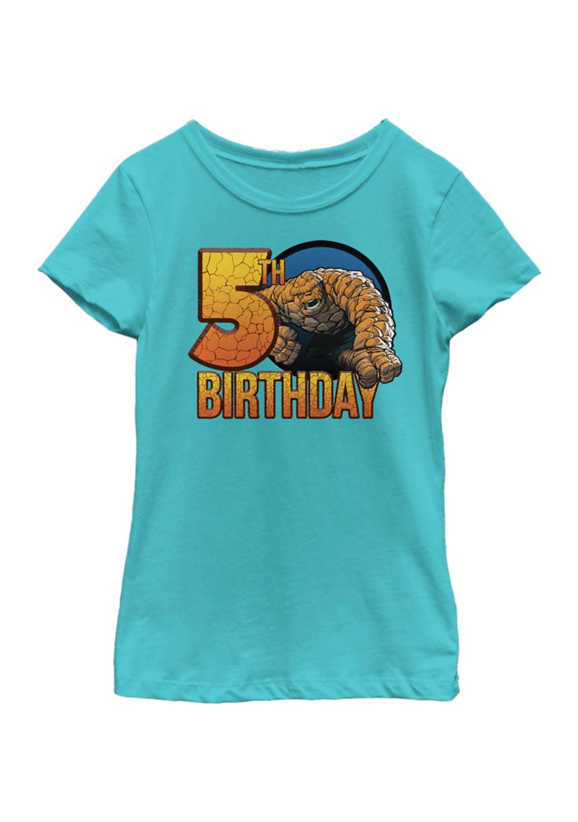Girls 46x Fantastic Four Thing 5th Bday Graphic Top