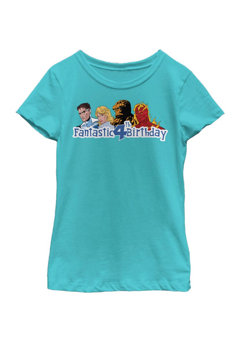 Girls 46x Fantastic Four Fantastic 4th Birthday Graphic Top