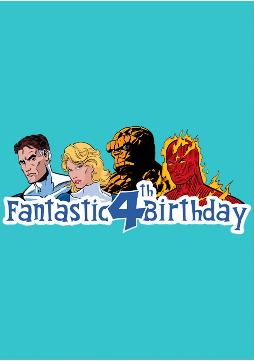 Girls 46x Fantastic Four Fantastic 4th Birthday Graphic Top