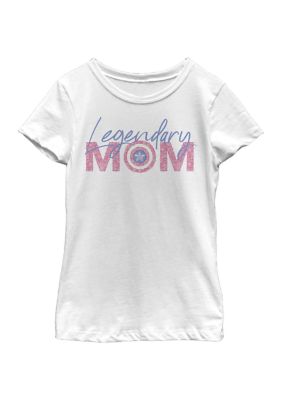Marvel Girls 4-6x Seasonal Legendary Mom Flowers Graphic T-Shirt, White, XS