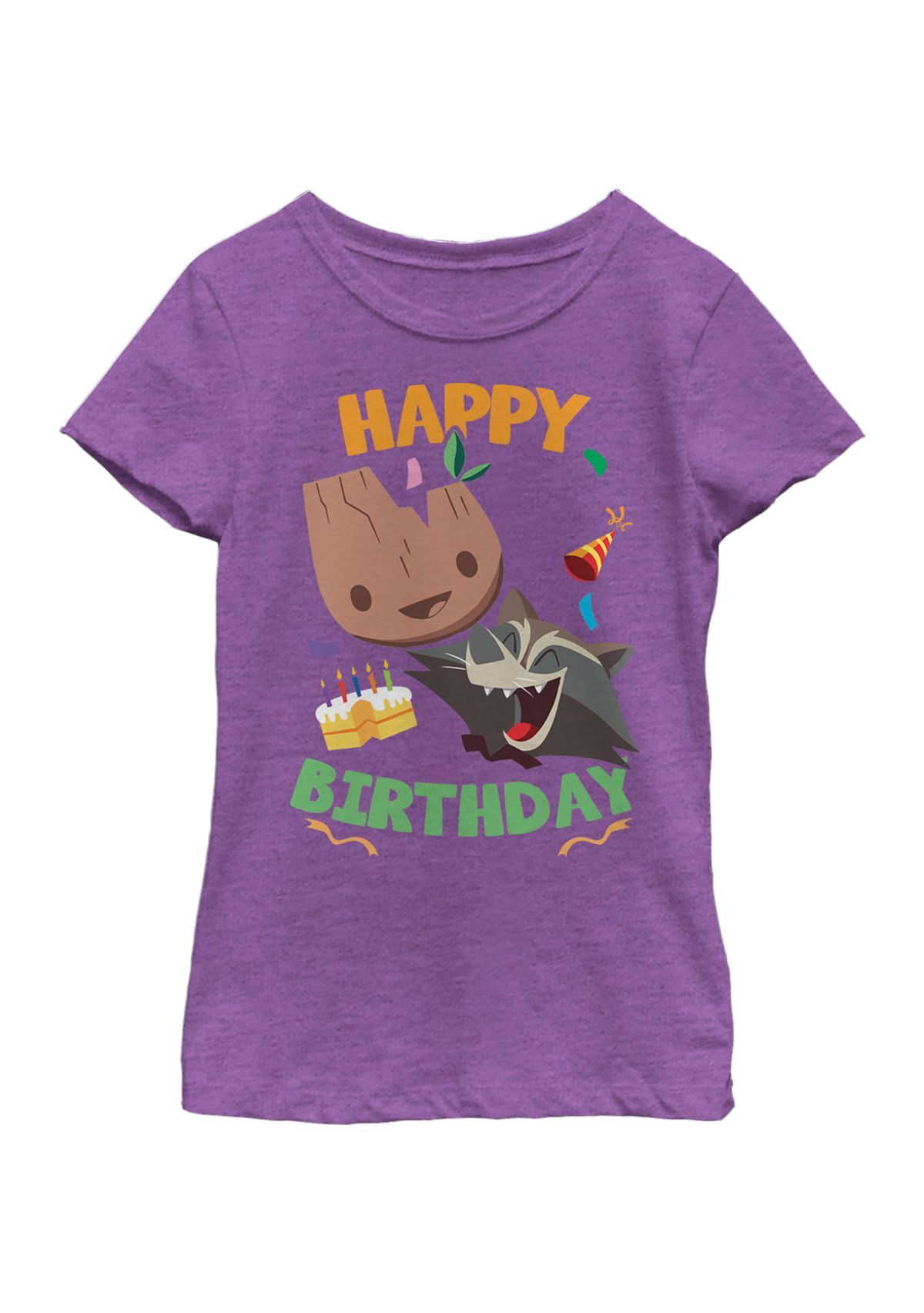 Girls 46x Marvel Seasonal Groot Rocket Birthday Graphic Top