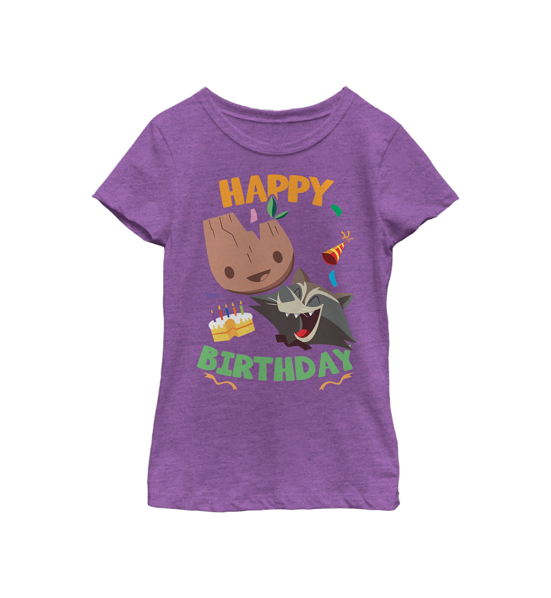 Girls 46x Marvel Seasonal Groot Rocket Birthday Graphic Top
