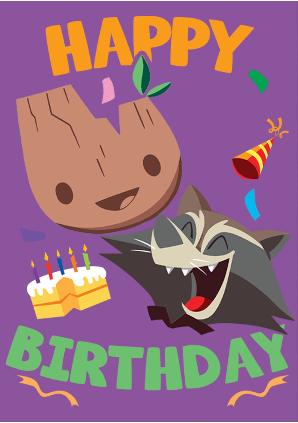 Girls 46x Marvel Seasonal Groot Rocket Birthday Graphic Top