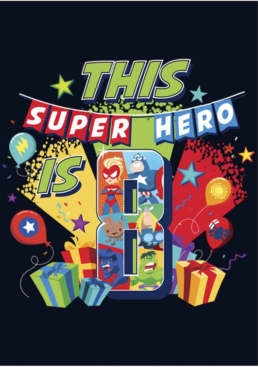 Girls 46x Marvel Seasonal 8 Super Hero Yay Graphic Top
