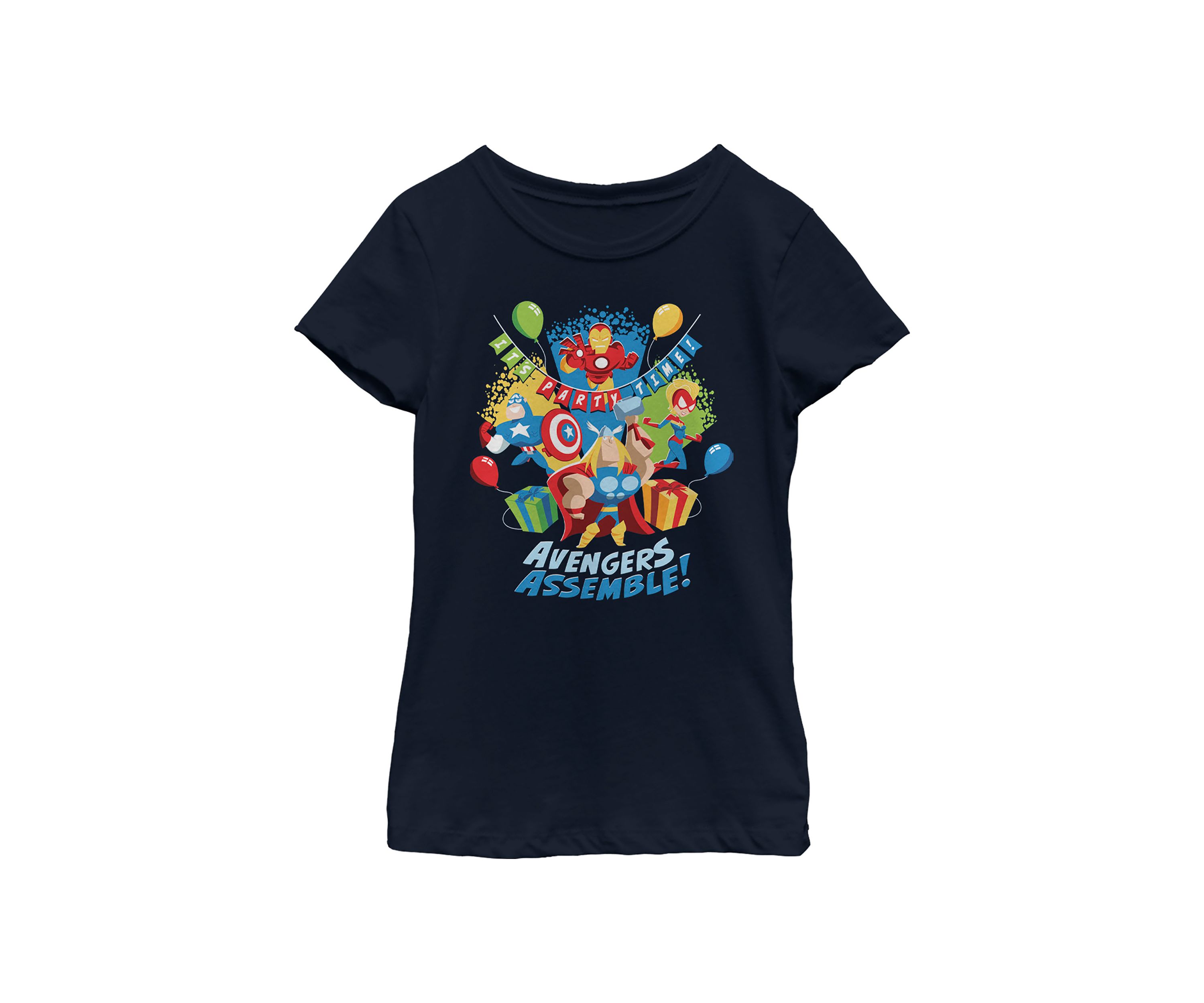 Girls 46x Marvel Seasonal Birthday Assemble Graphic Top