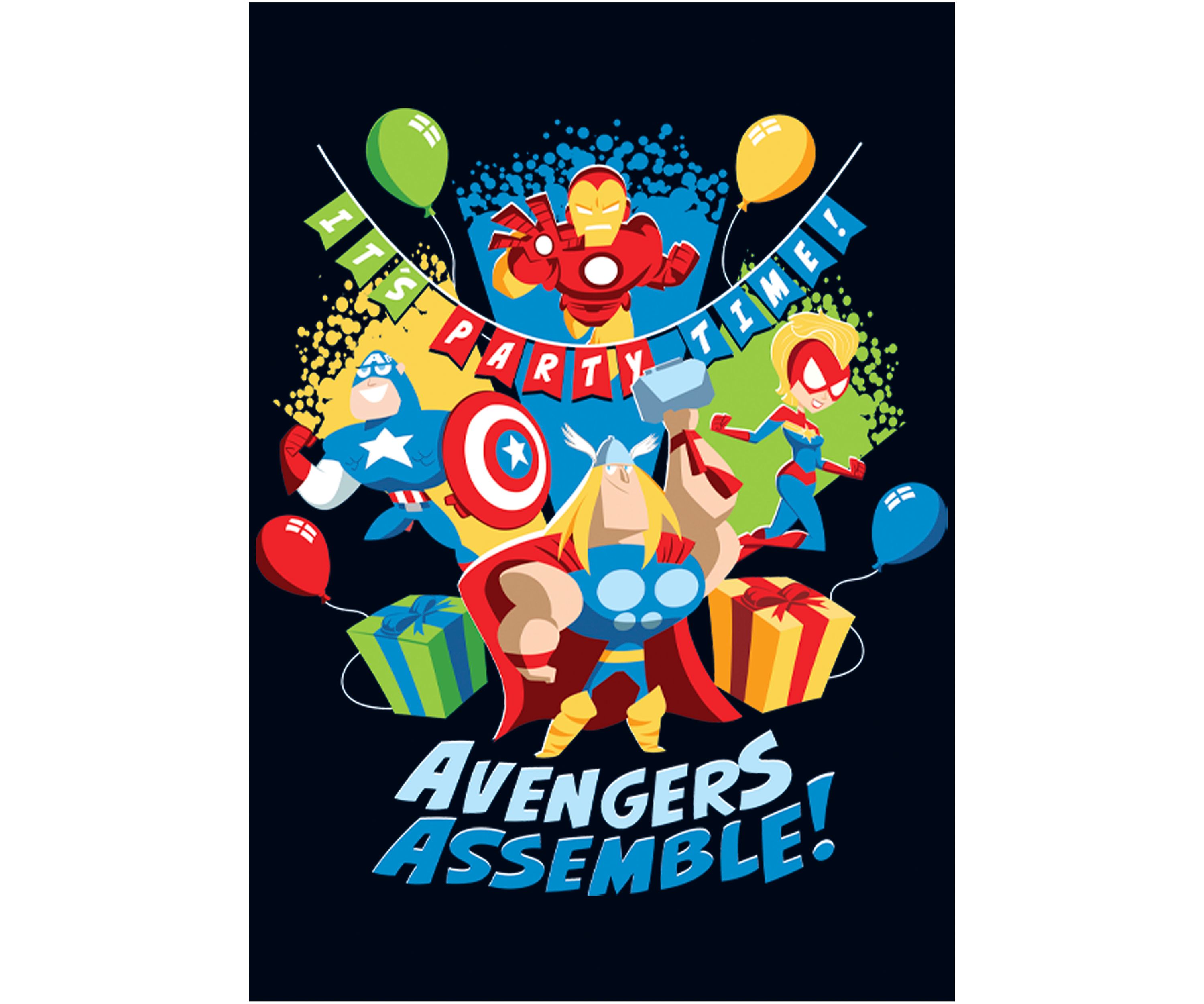 Girls 46x Marvel Seasonal Birthday Assemble Graphic Top