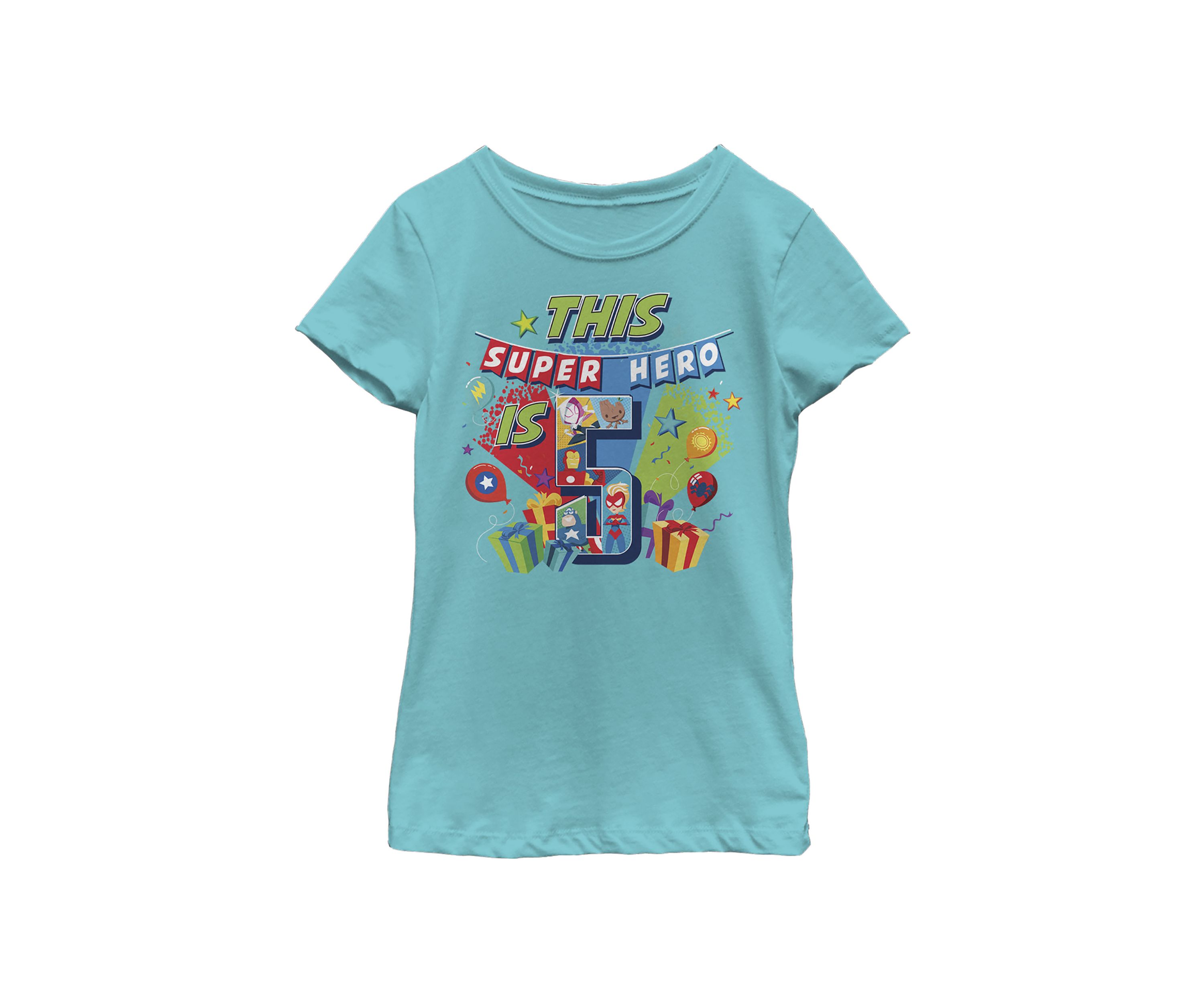 Girls 46x Marvel Seasonal 5 Super Hero Yay Graphic Top