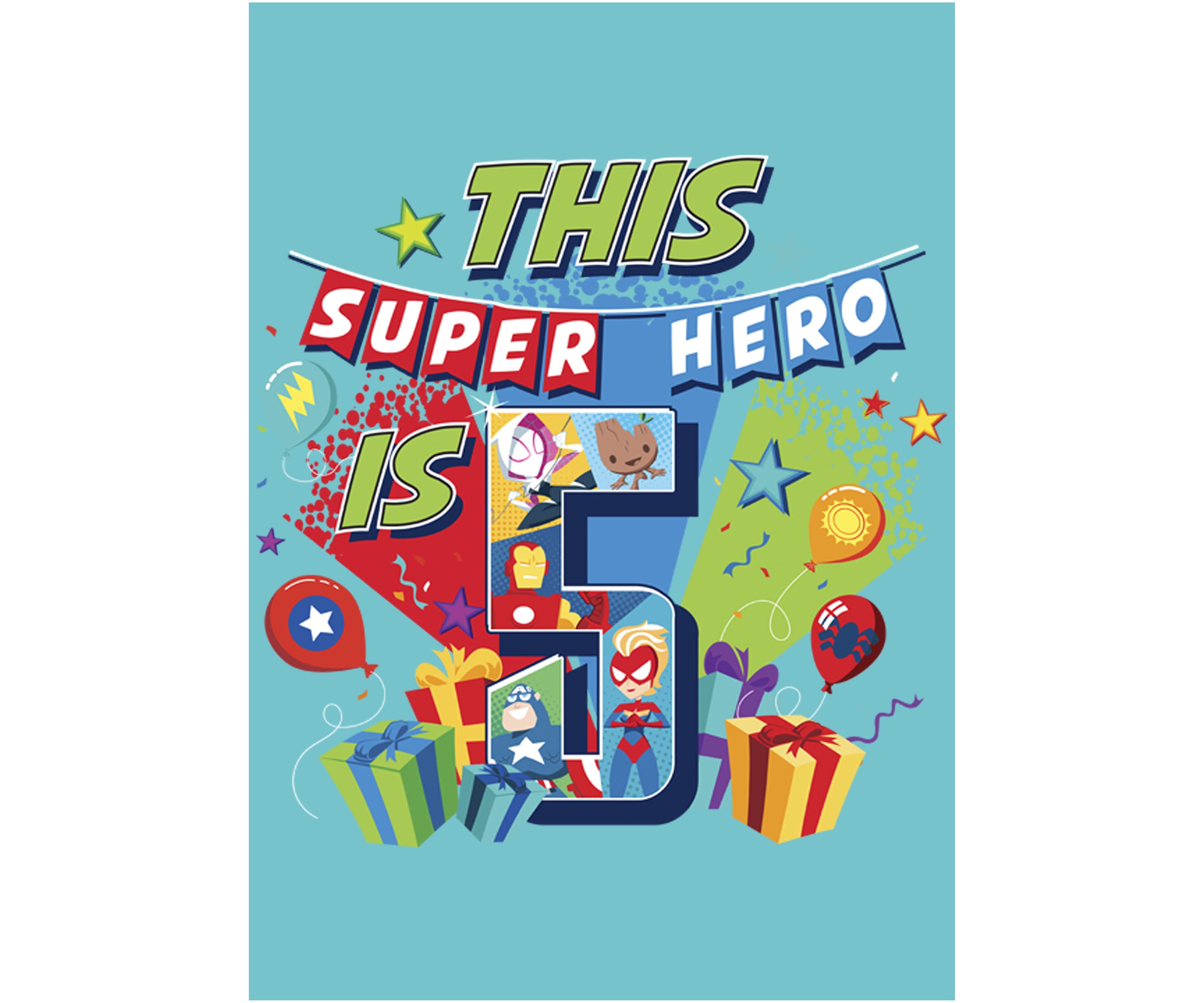 Girls 46x Marvel Seasonal 5 Super Hero Yay Graphic Top