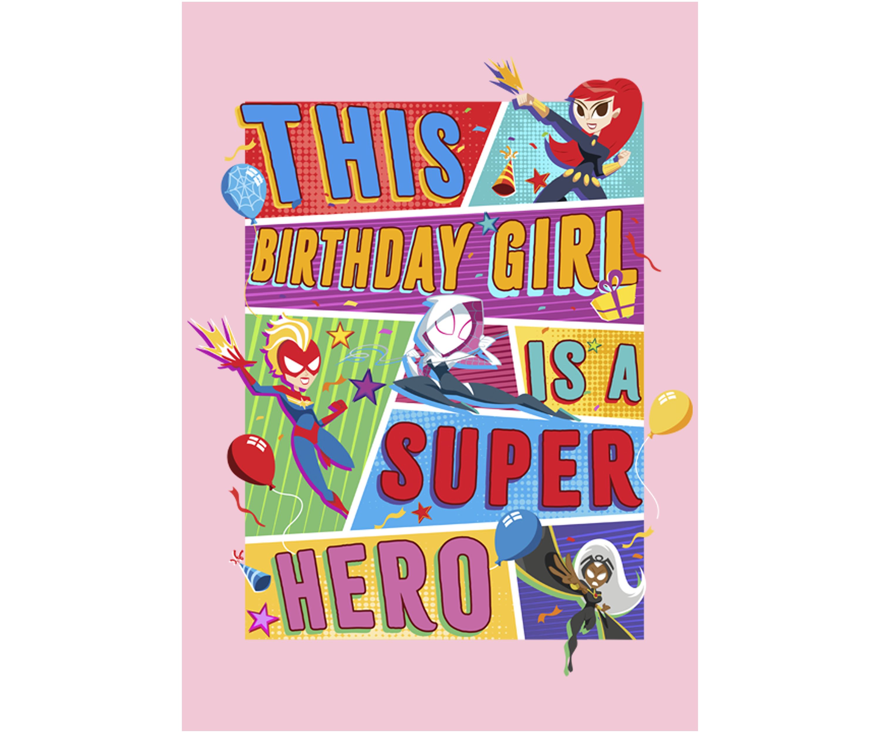 Girls 46x Marvel Seasonal Marvel Birthday Girl Graphic Top