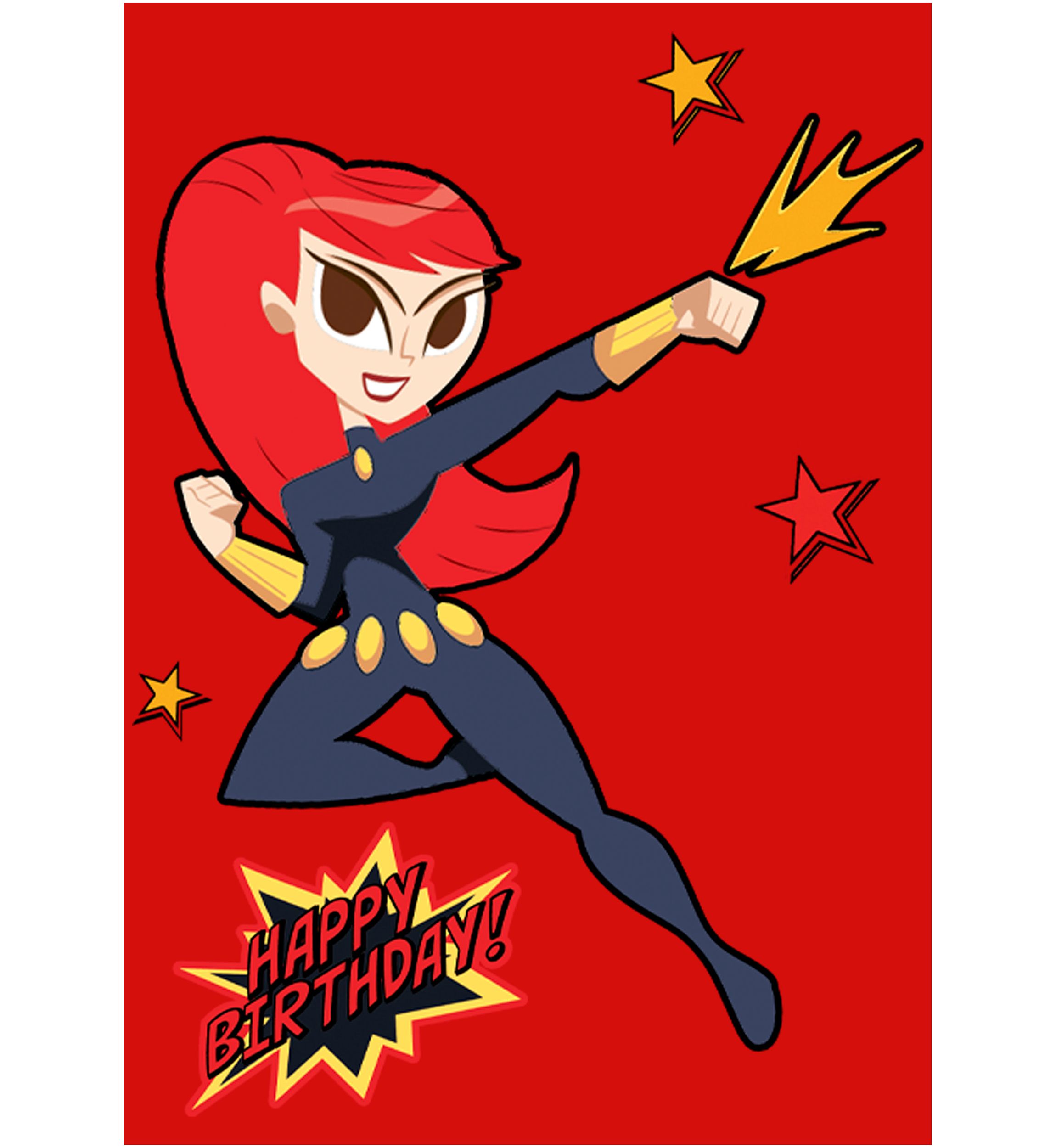 Girls 46x Marvel Seasonal Black Widow Birthday Graphic Top