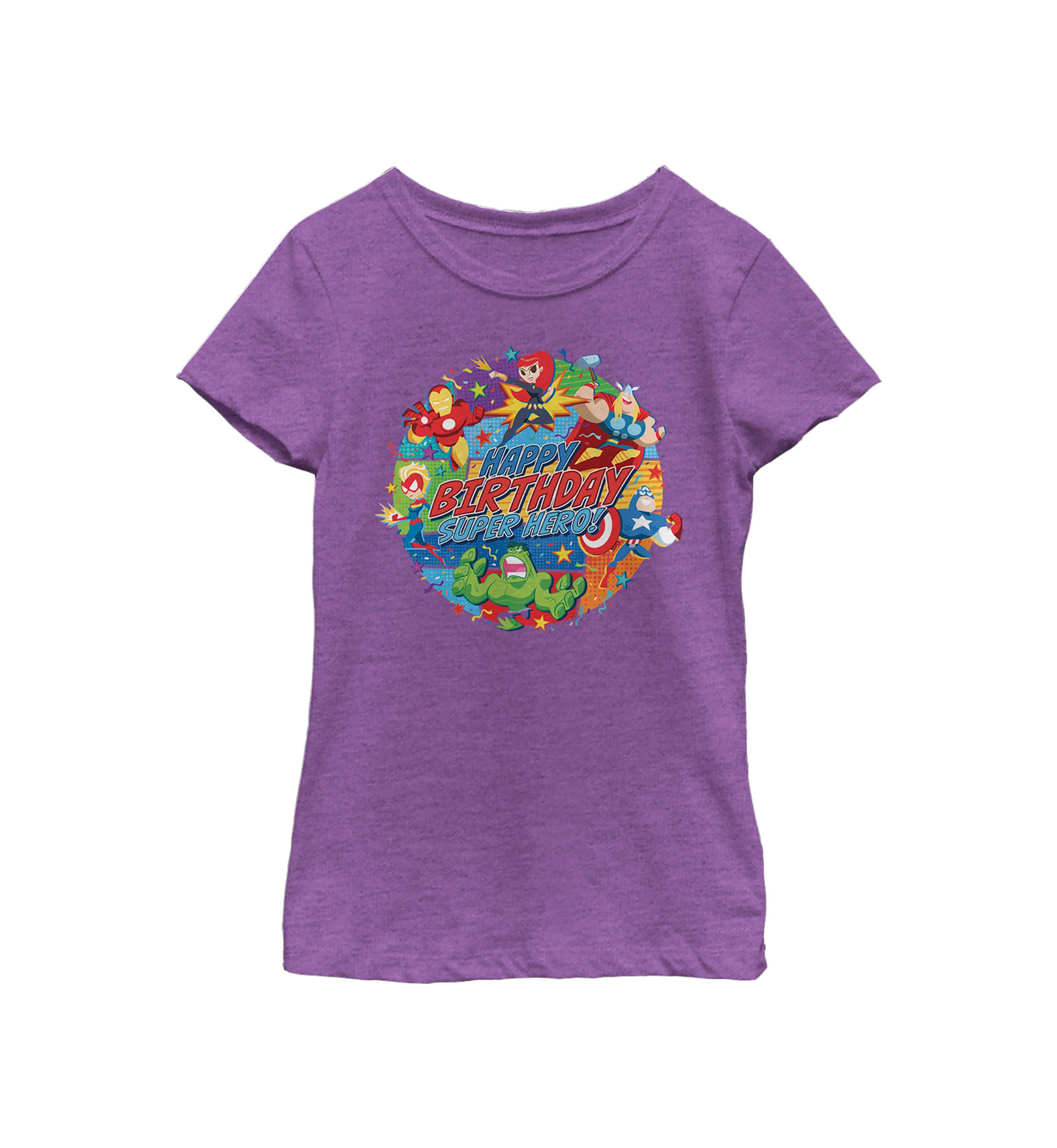 Girls 46x Marvel Seasonal Superhero Party Graphic Top