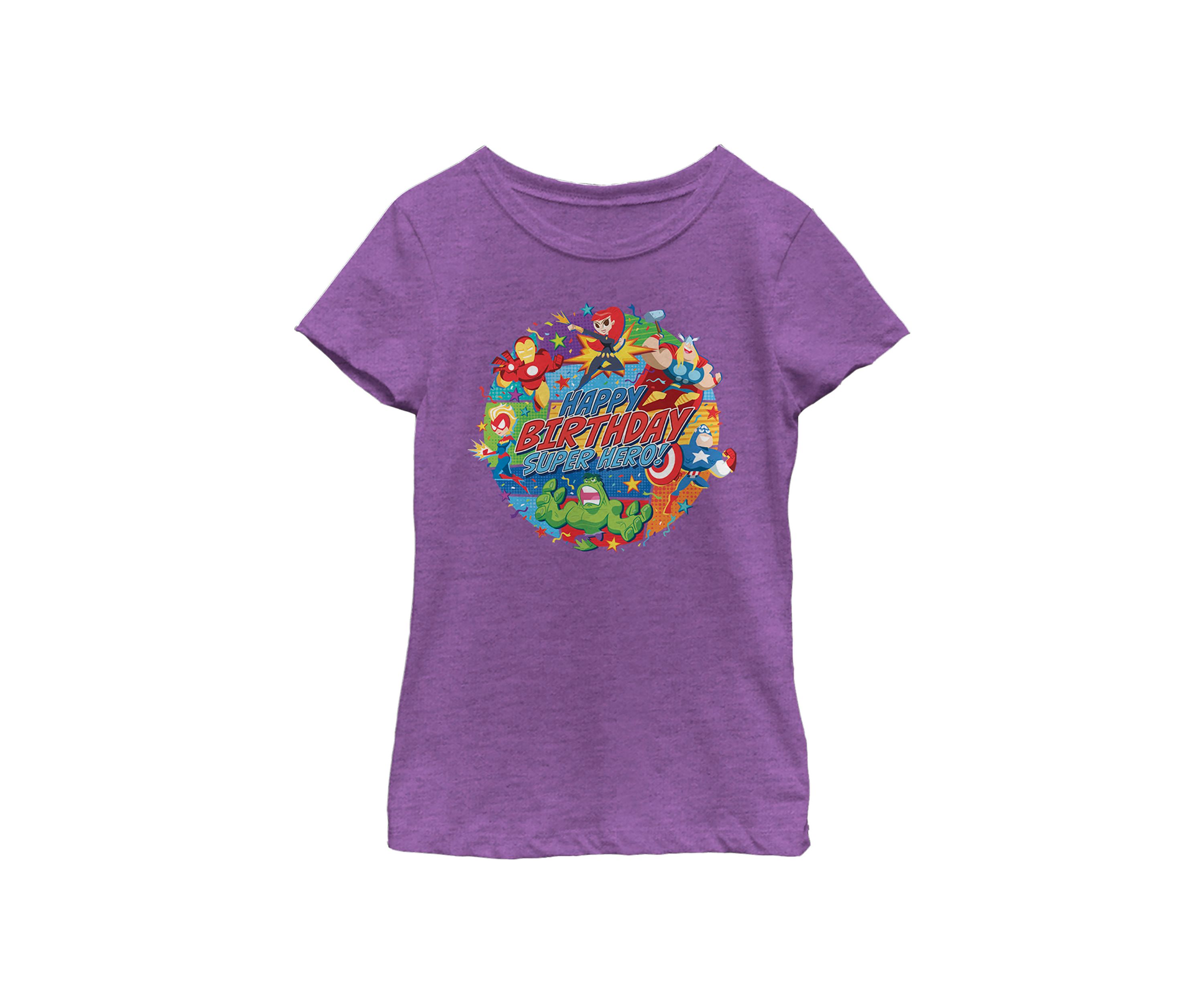 Girls 46x Marvel Seasonal Superhero Party Graphic Top