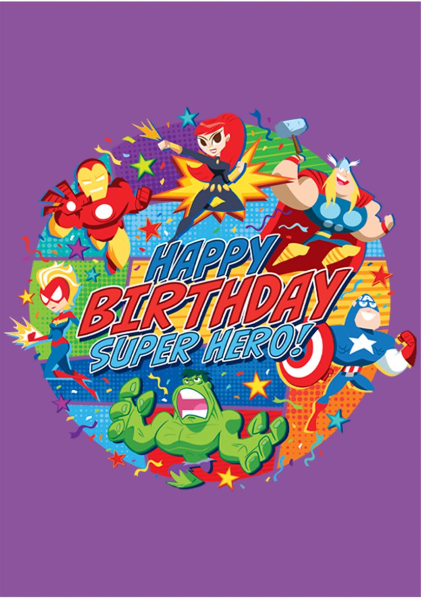 Girls 46x Marvel Seasonal Superhero Party Graphic Top