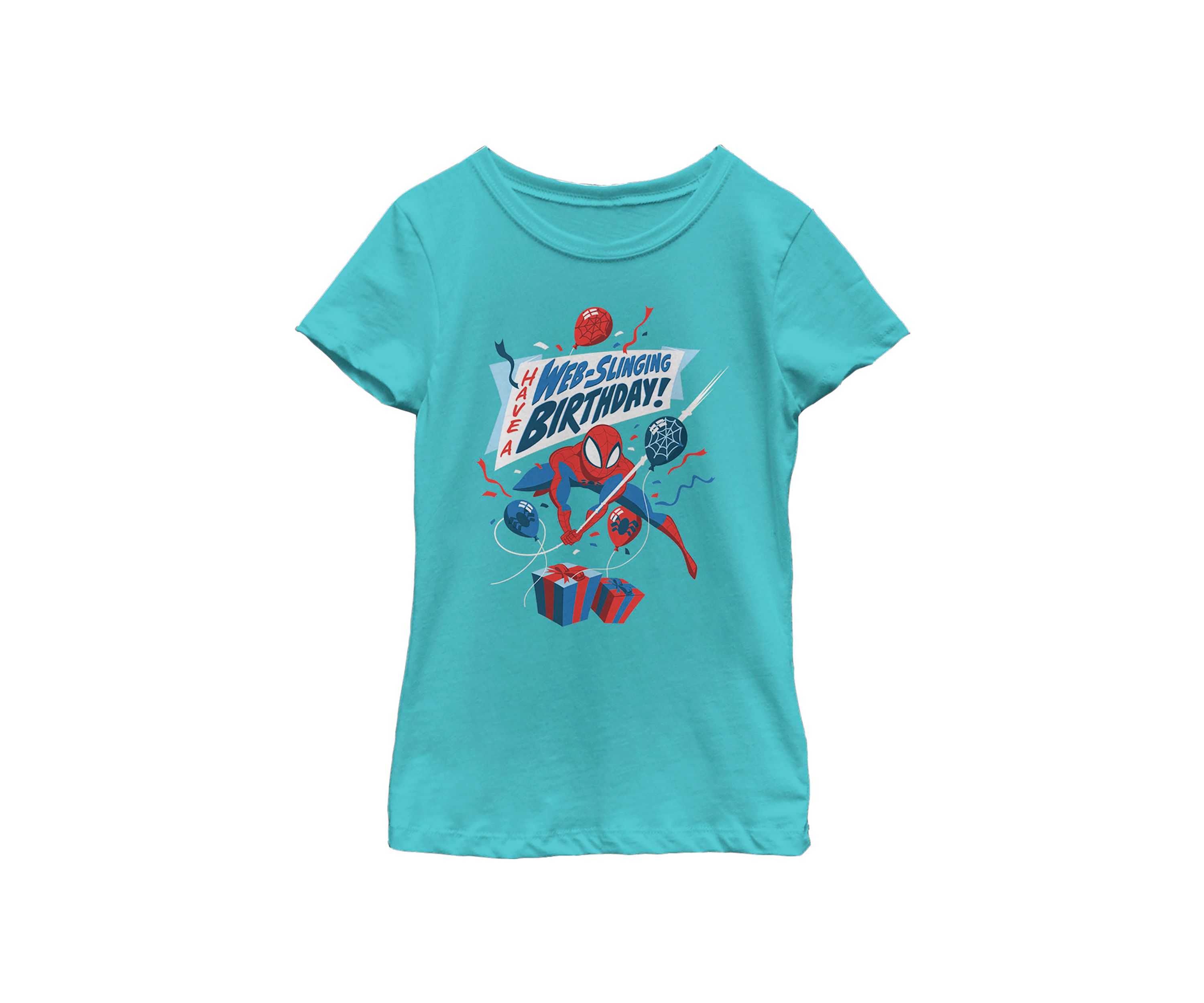 Girls 46x Marvel Seasonal Web Slinging Birthday Graphic Top