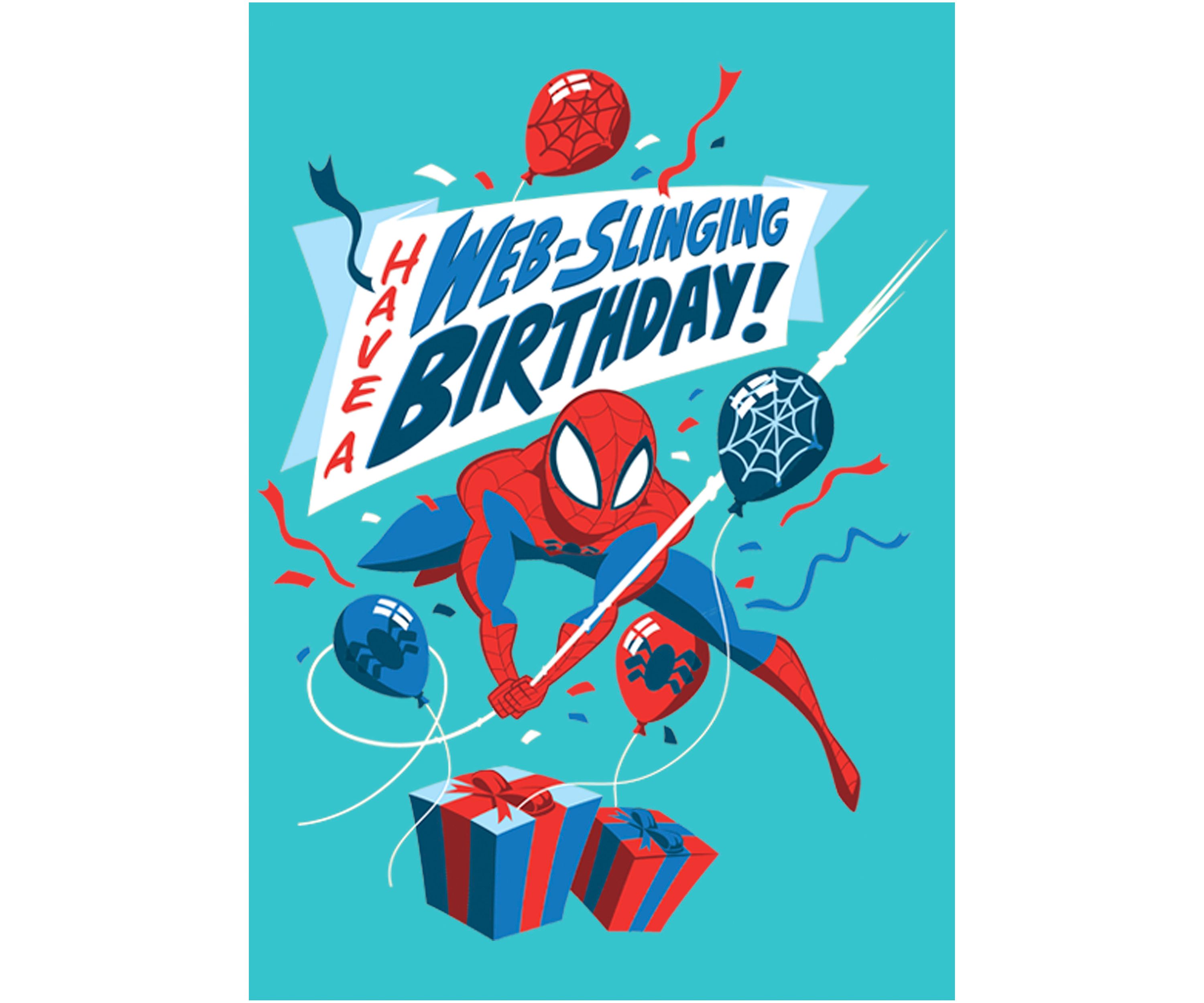 Girls 46x Marvel Seasonal Web Slinging Birthday Graphic Top