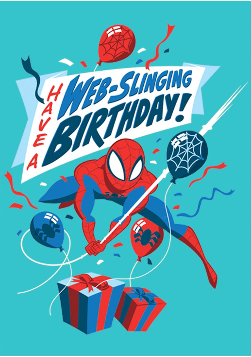 Girls 46x Marvel Seasonal Web Slinging Birthday Graphic Top