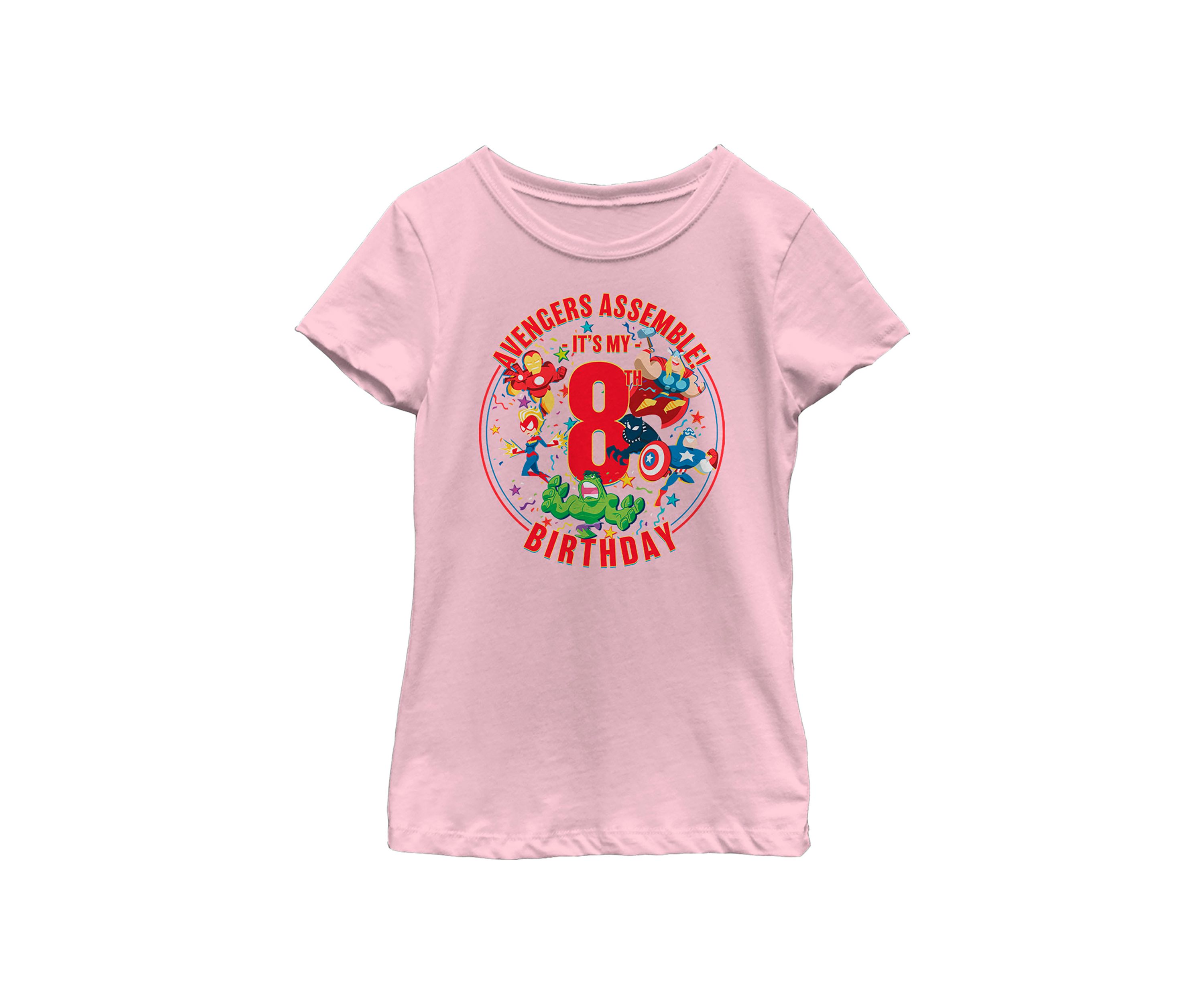 Girls 46x Marvel Seasonal Avengers Assemble 8th Birthday Graphic Top