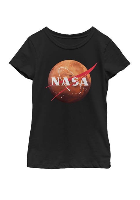 NASA Girls 7-16 Mars Planet Logo Short Sleeve