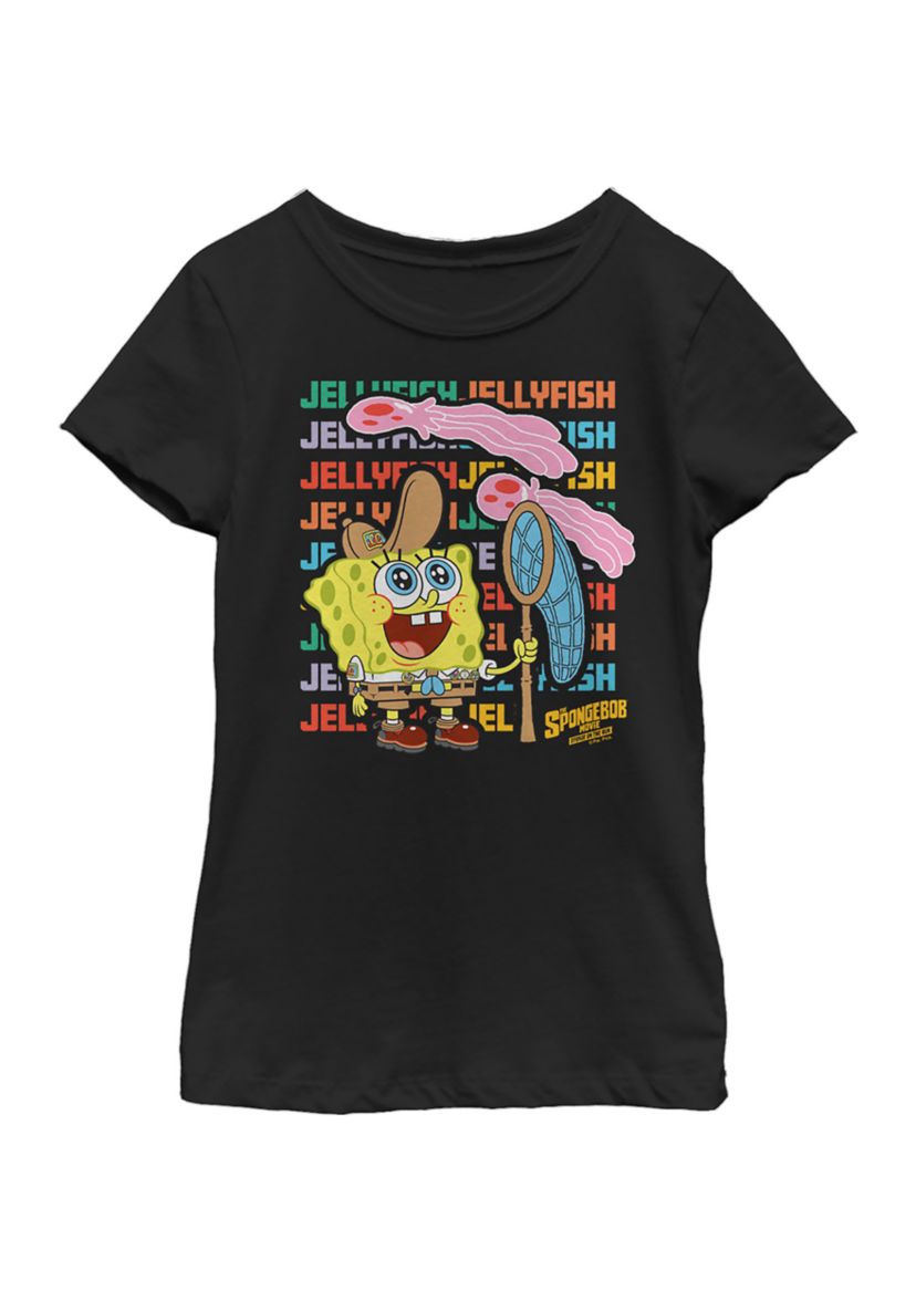 Girls 46x Spongebob Movie Jellyfishing Stack Graphic Top