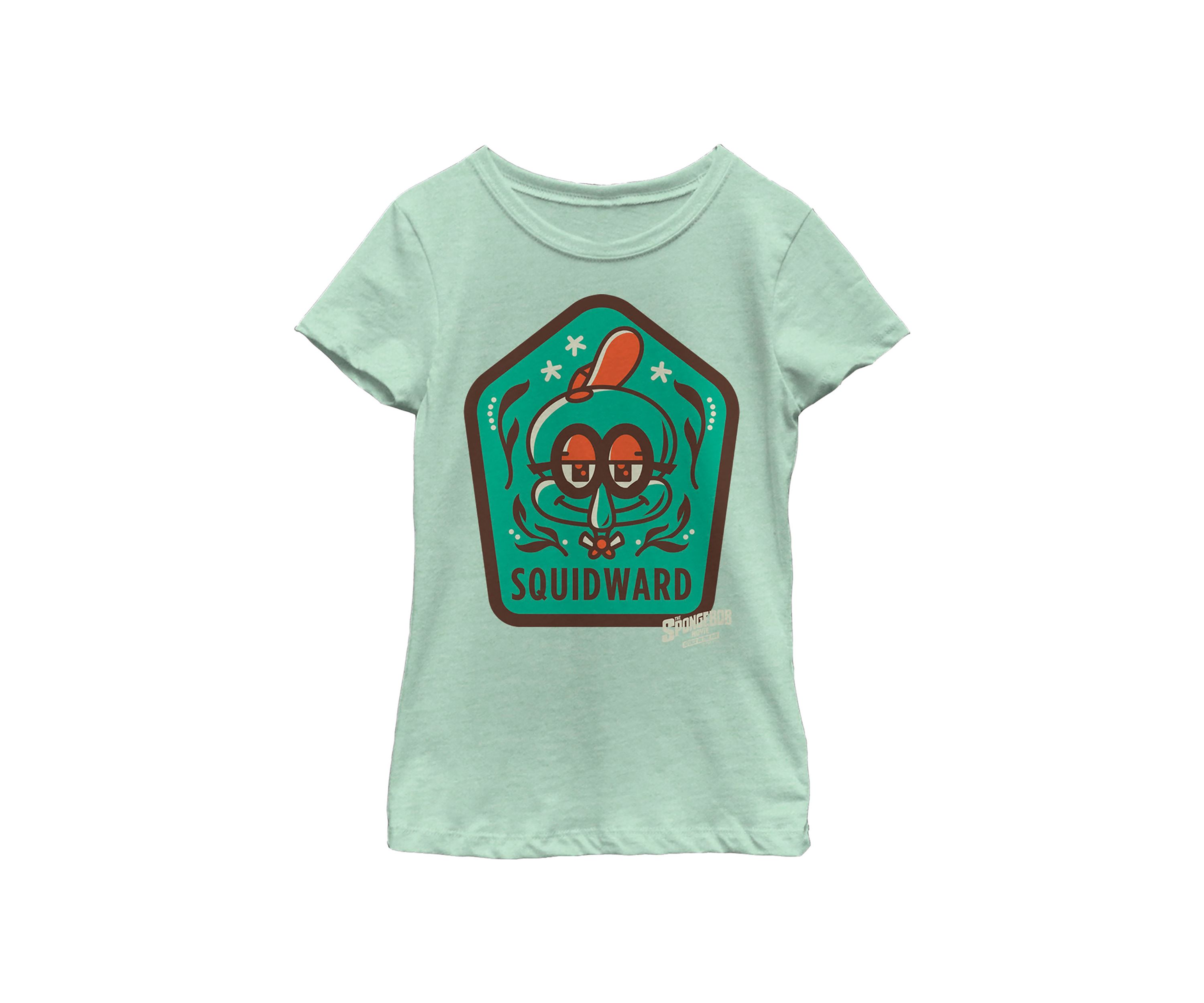 Girls 46x Spongebob Movie Squidward Camp Patch Graphic Top
