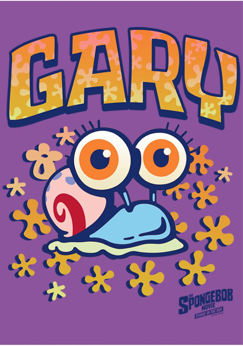 Girls 46x Spongebob Movie Baby Gary Graphic Top