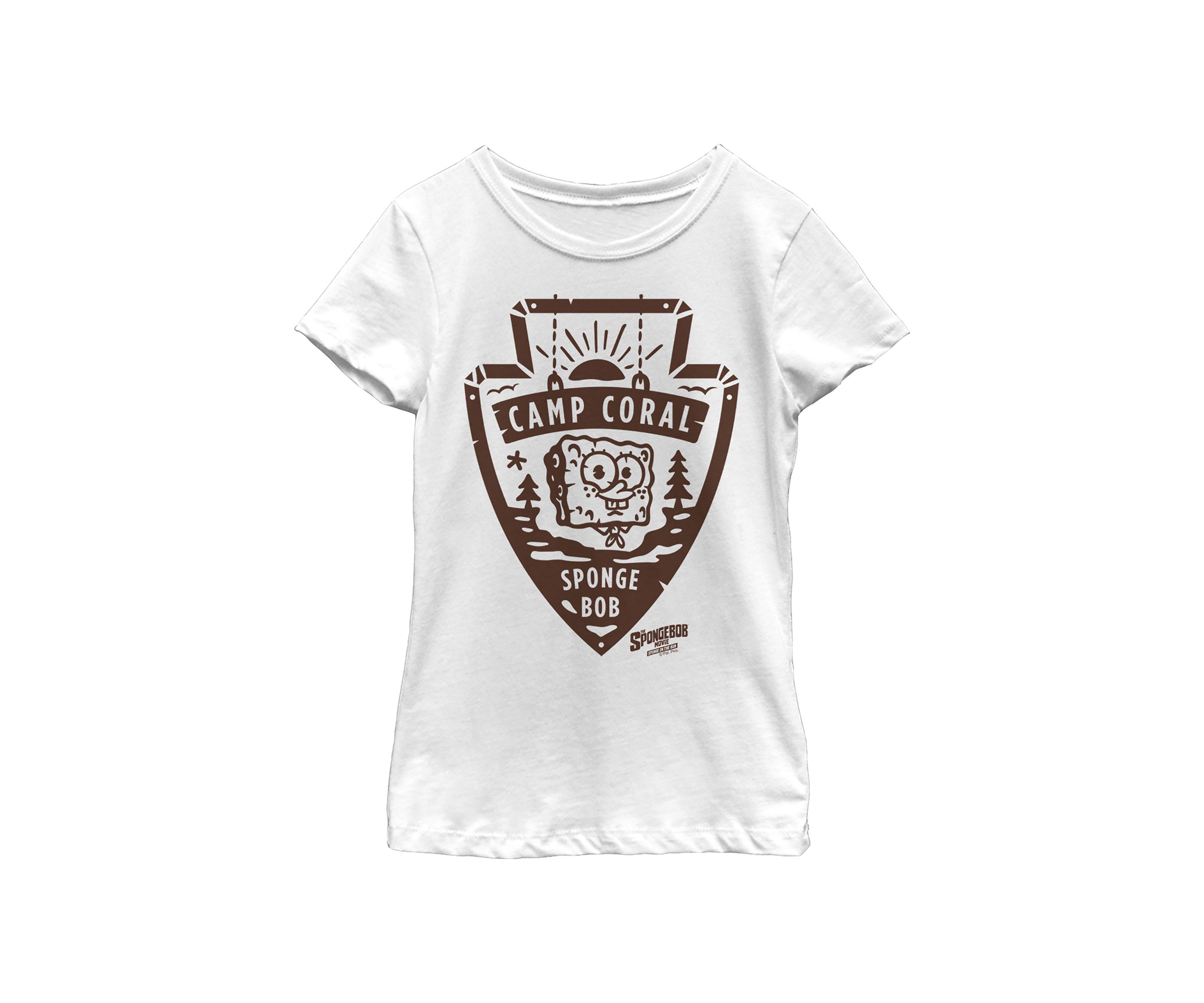 Girls 46x Spongebob Movie Camp Patch Spongebob Graphic Top