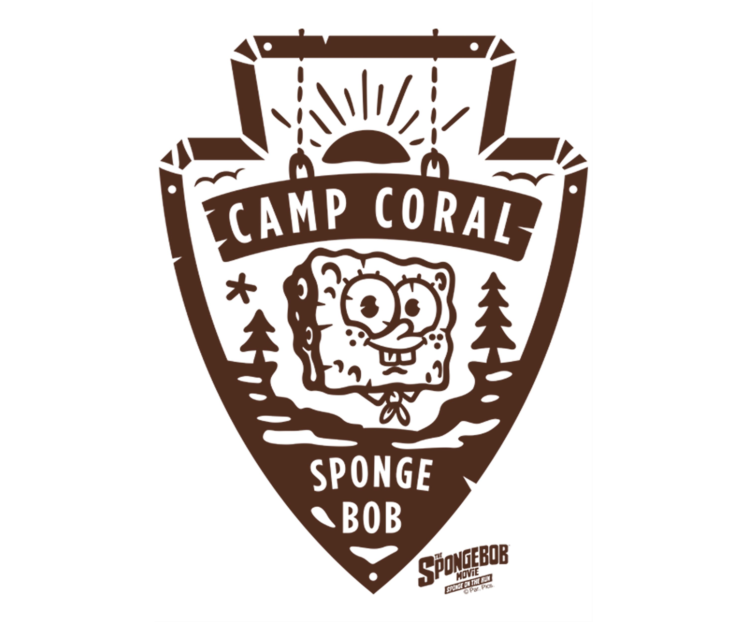 Girls 46x Spongebob Movie Camp Patch Spongebob Graphic Top