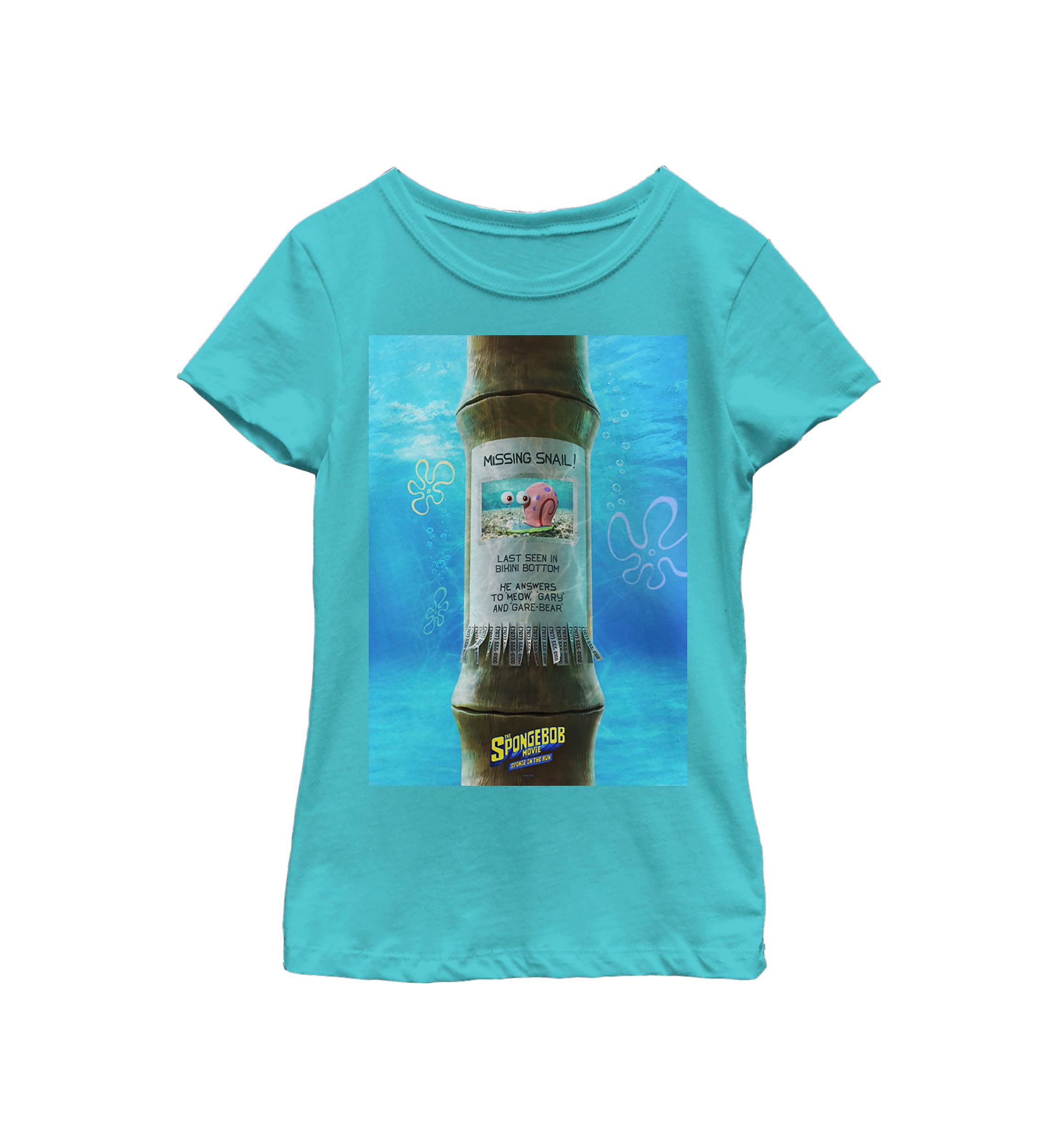 Girls 46x Spongebob Movie Missing Snail Graphic Top