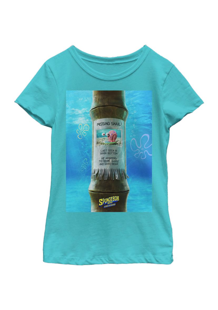 Girls 46x Spongebob Movie Missing Snail Graphic Top