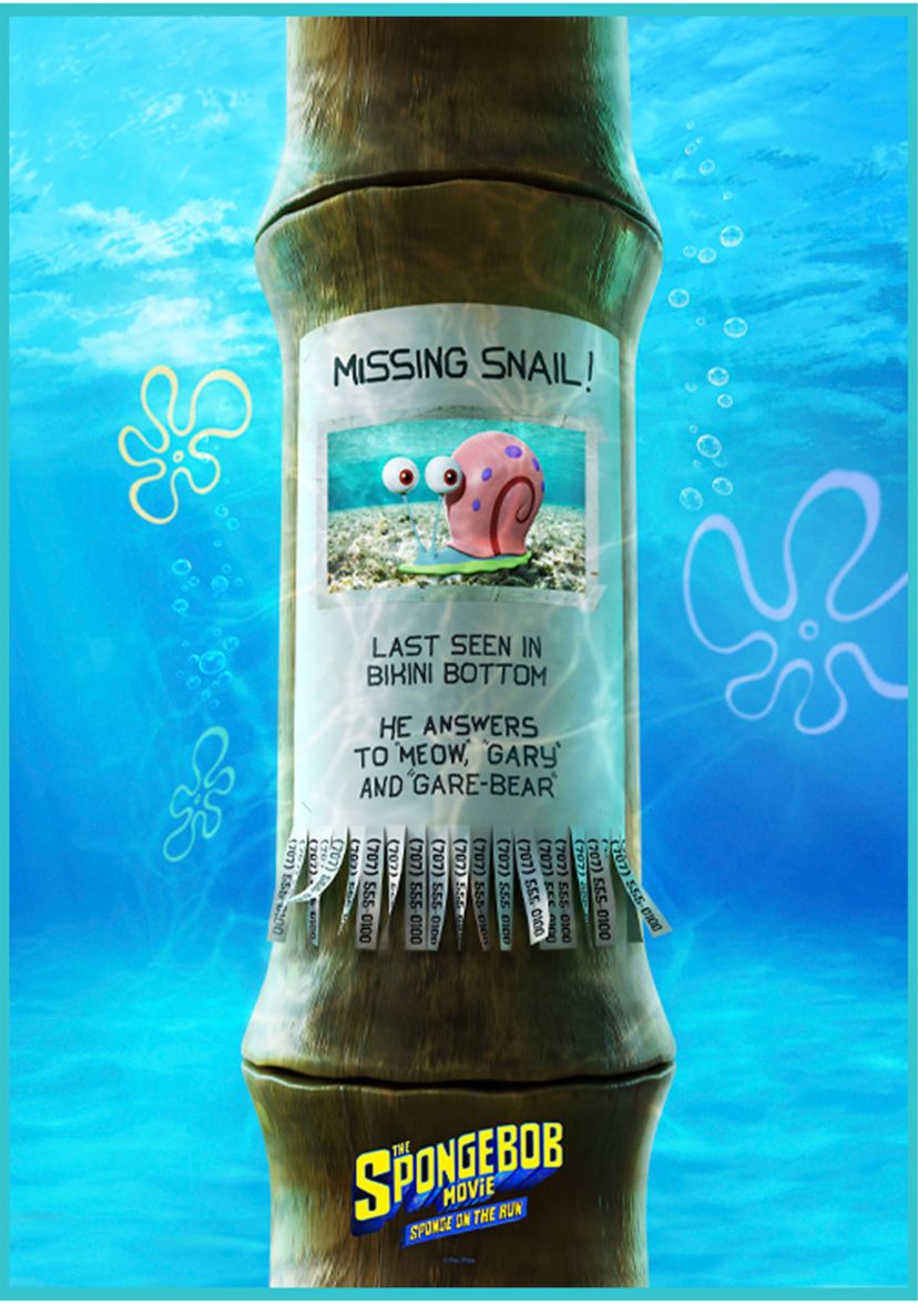 Girls 46x Spongebob Movie Missing Snail Graphic Top